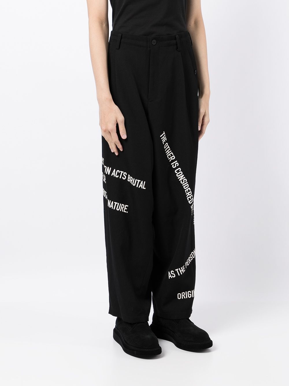 slogan-print straight-leg trousers - 3