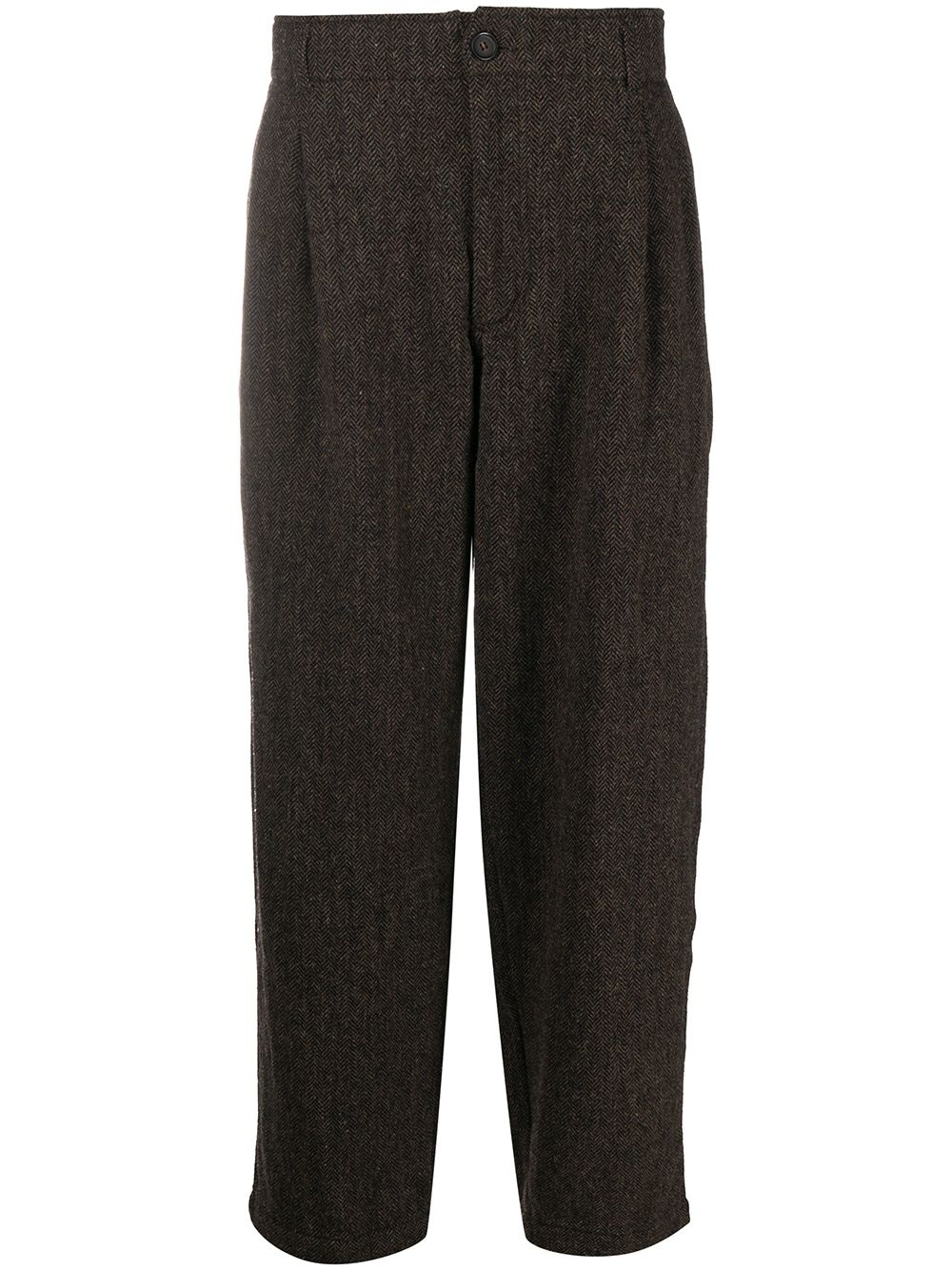 chevron loose-fit wool trousers - 1