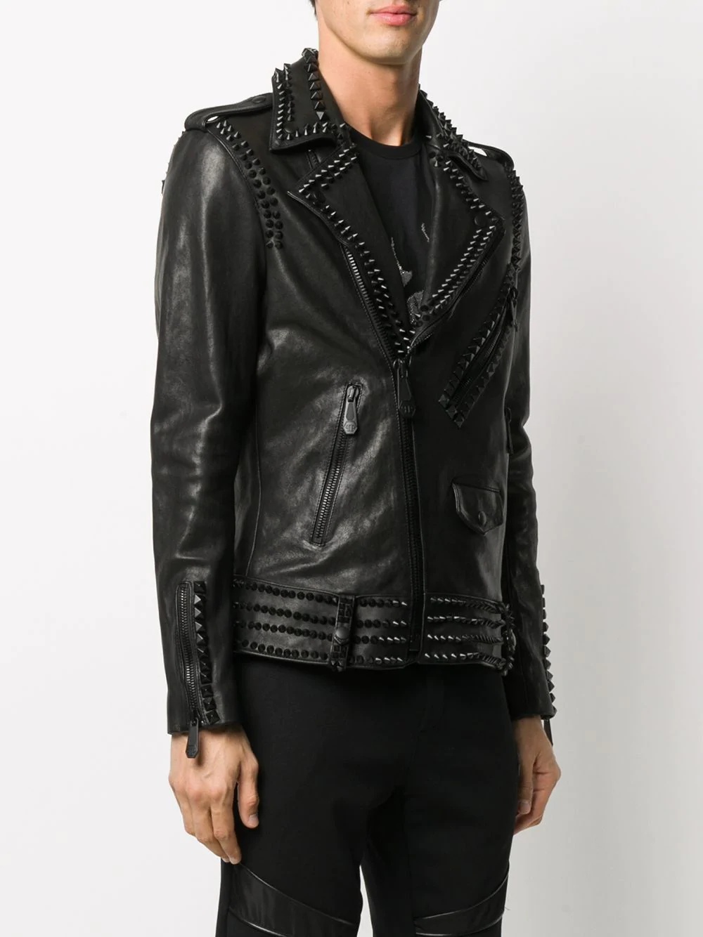 studded biker jacket - 3