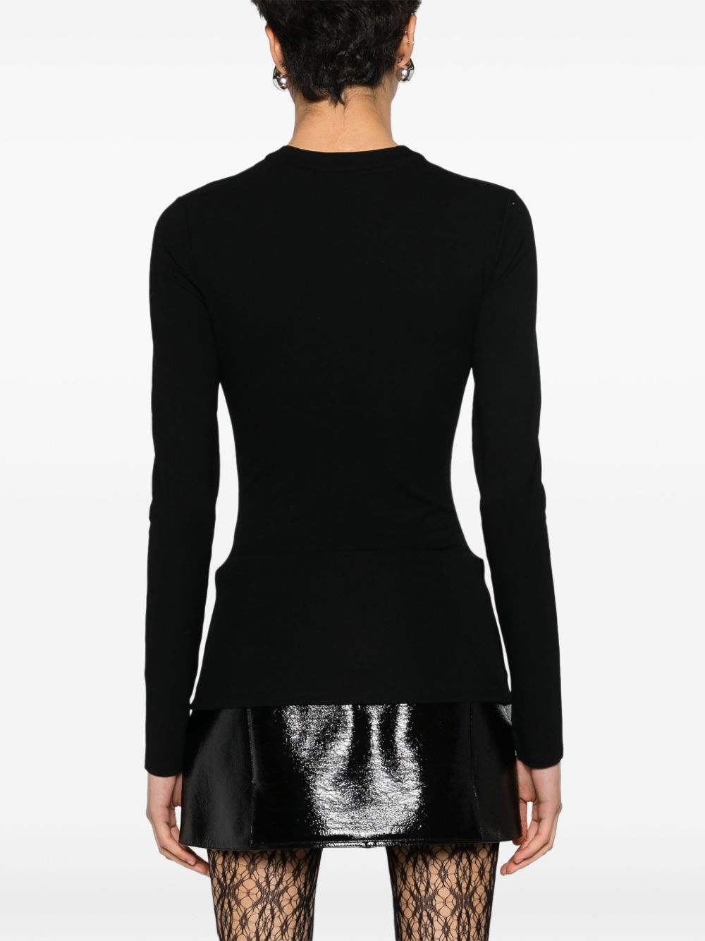 asymmetric studded T-shirt - 4