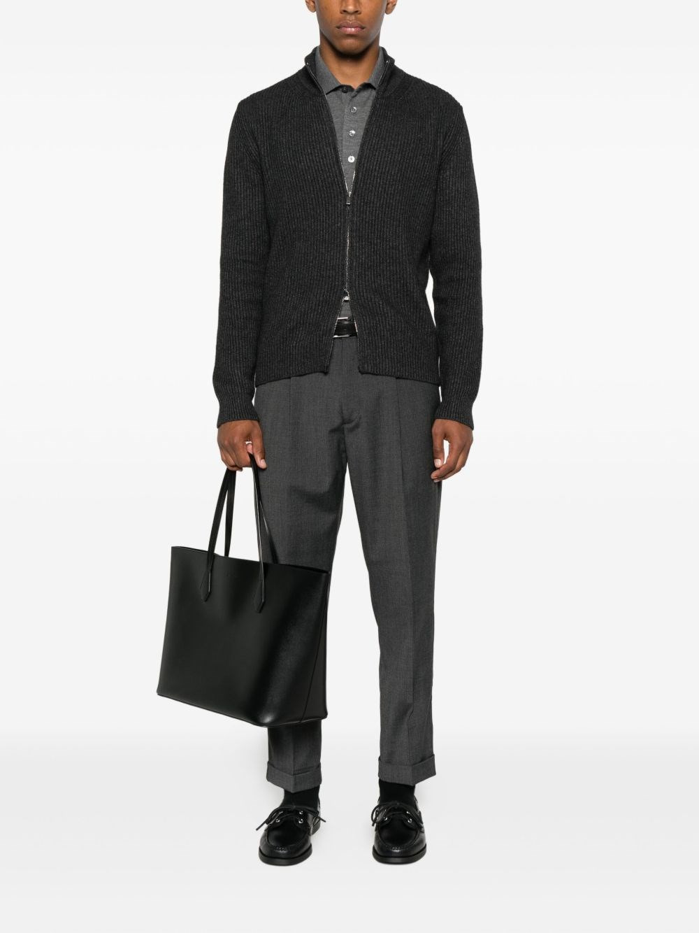 Fine gauge pure wool l/s polo - 4