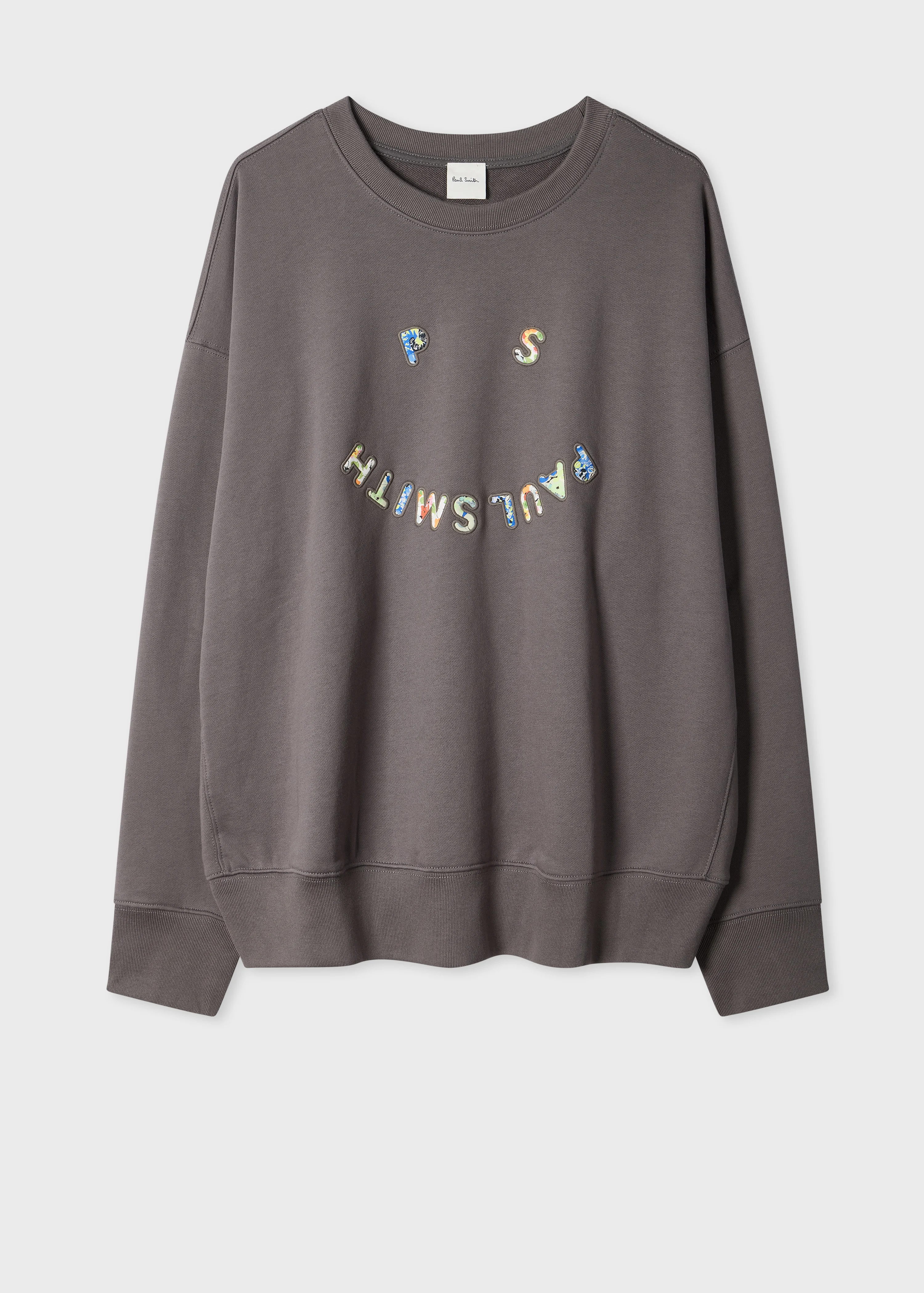Women's Grey 'Happy' Appliqué Oversized Sweatshirt - 1