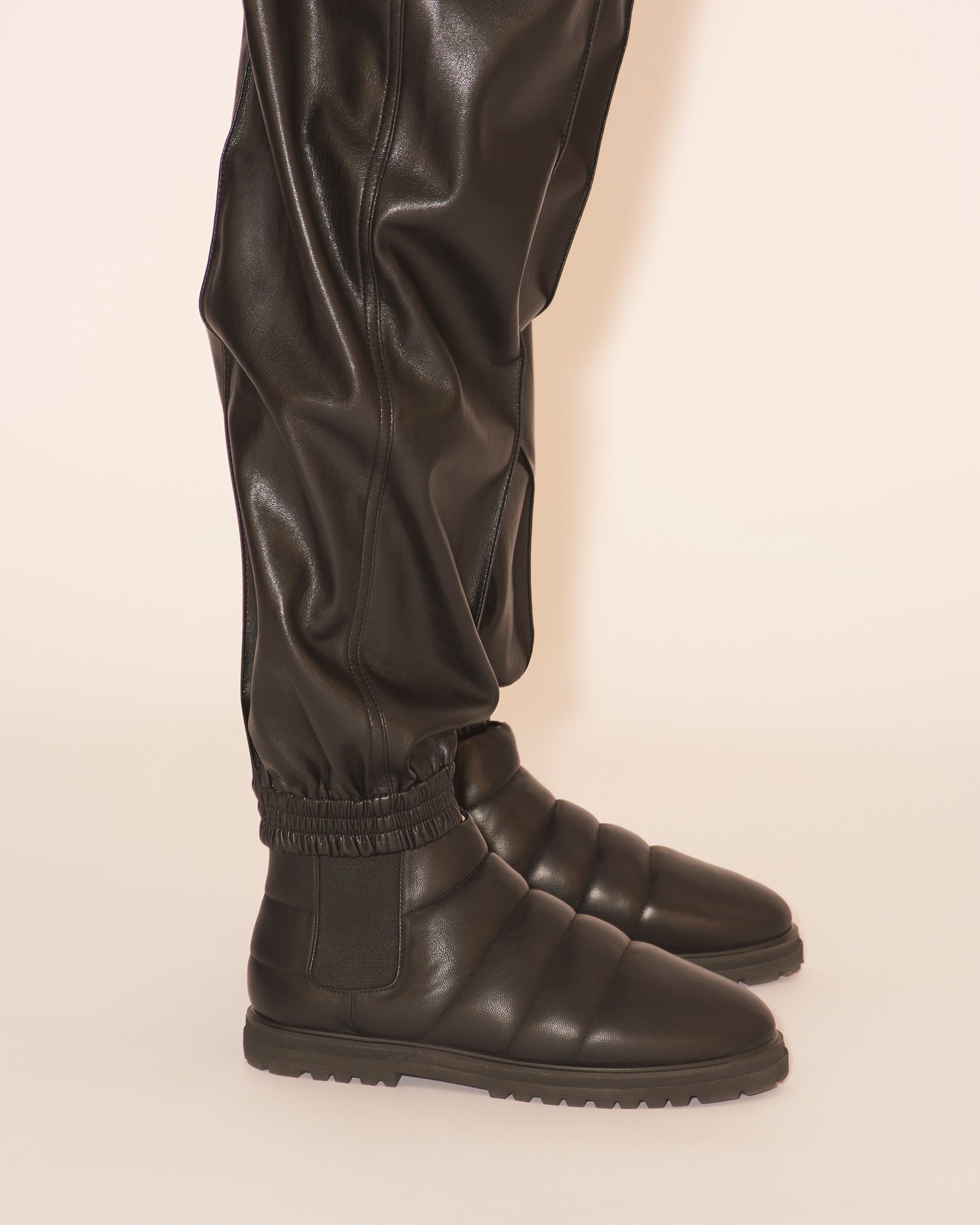 VITOR - OKOBOR™ alt-leather elasticated trousers - Black - 2