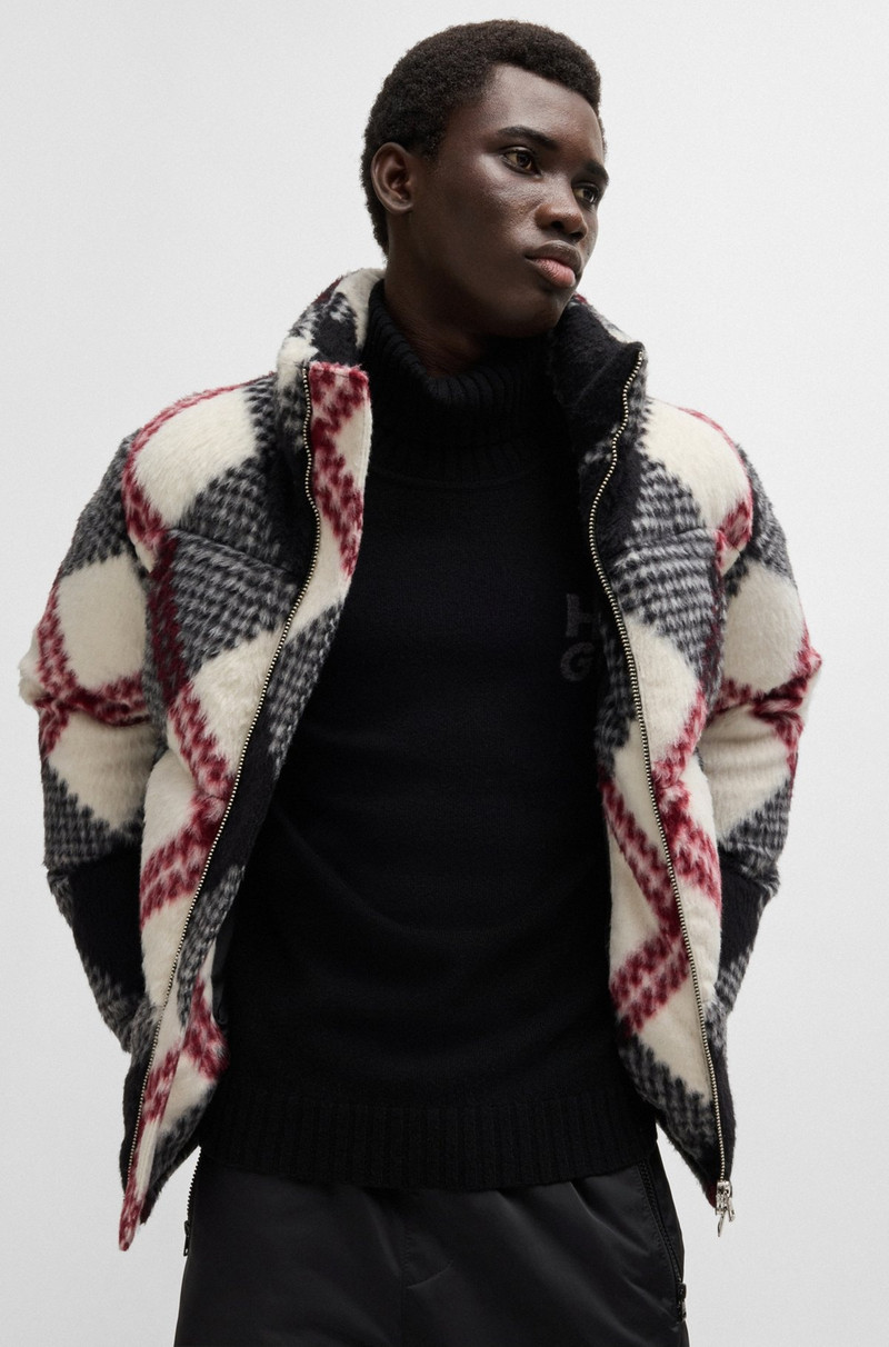 SLIM-FIT PUFFER JACKET WITH CHECK PATTERN 6
