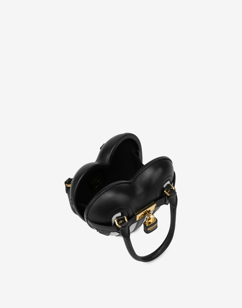 MOSCHINO HEARTBEAT STRIPED CALFSKIN BAG 2