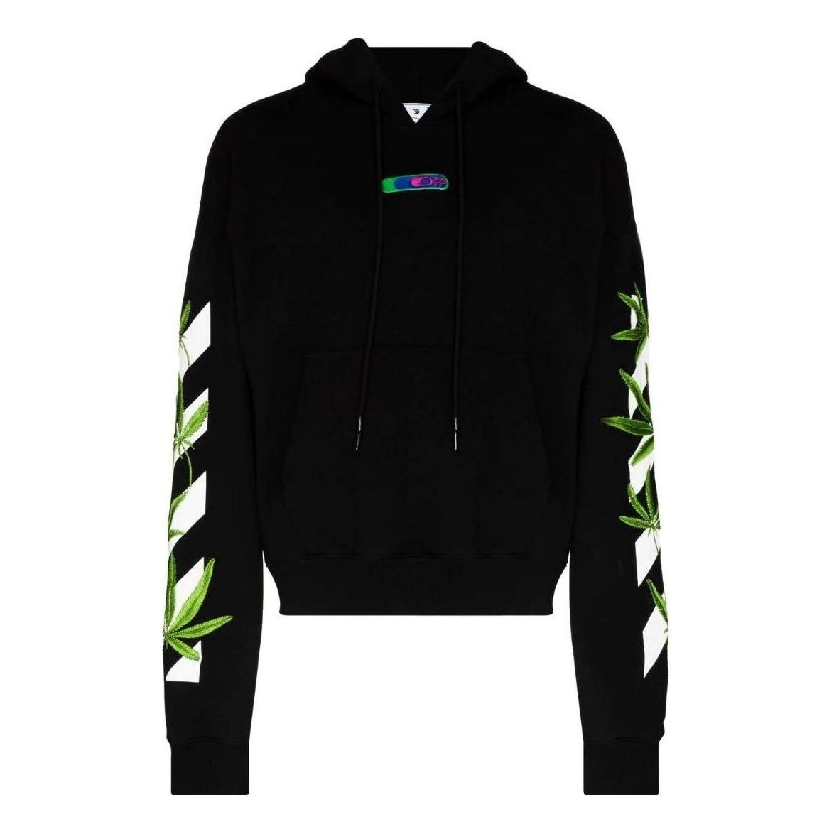 Off-White Weed Arrows Oversized Hoodie 'Black White Green' OMBB037S22FLE0101055 - 1