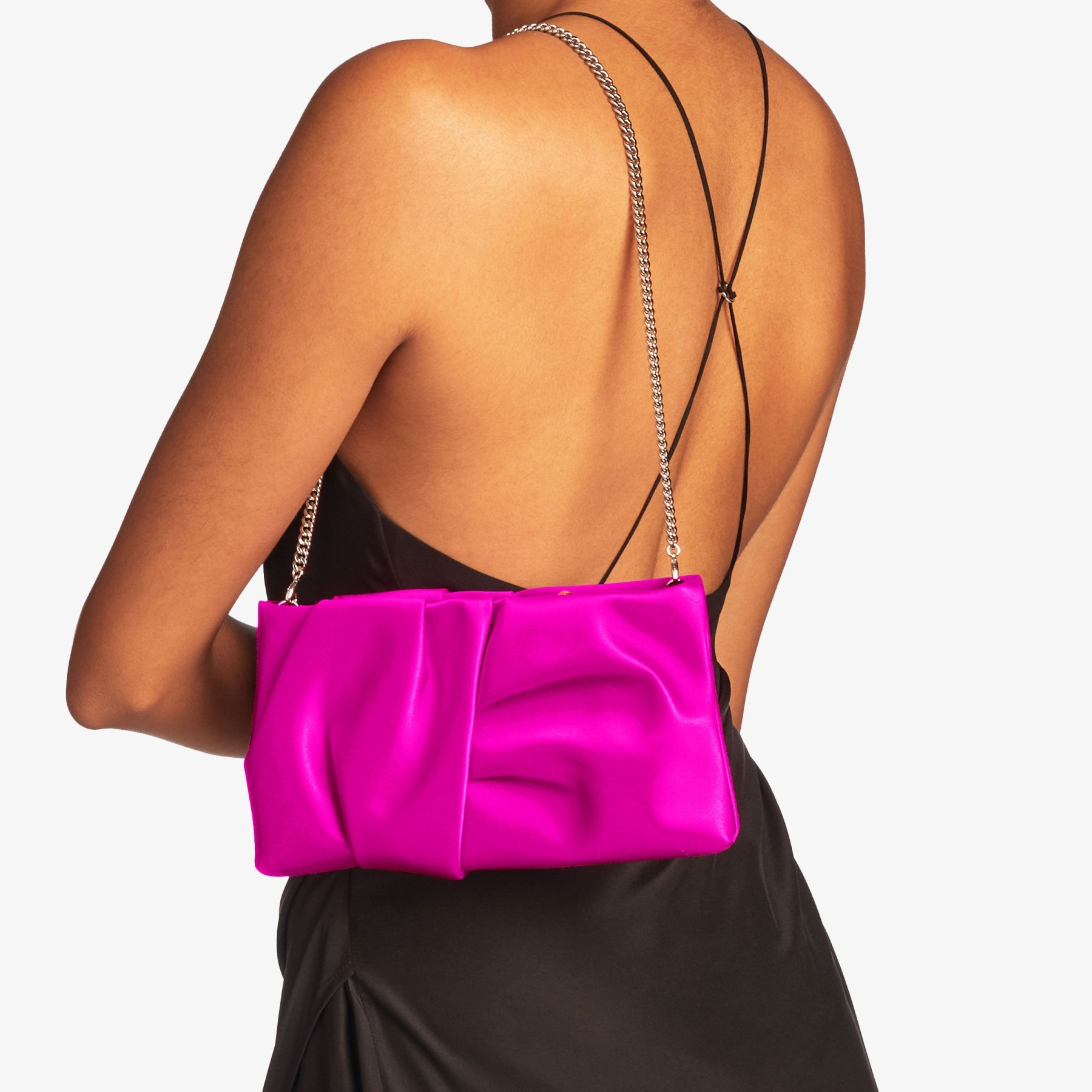 Bonny Clutch
Fuchsia Satin Clutch Bag - 4