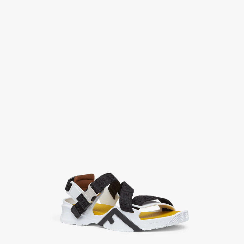 FENDI Black fabric sandals outlook