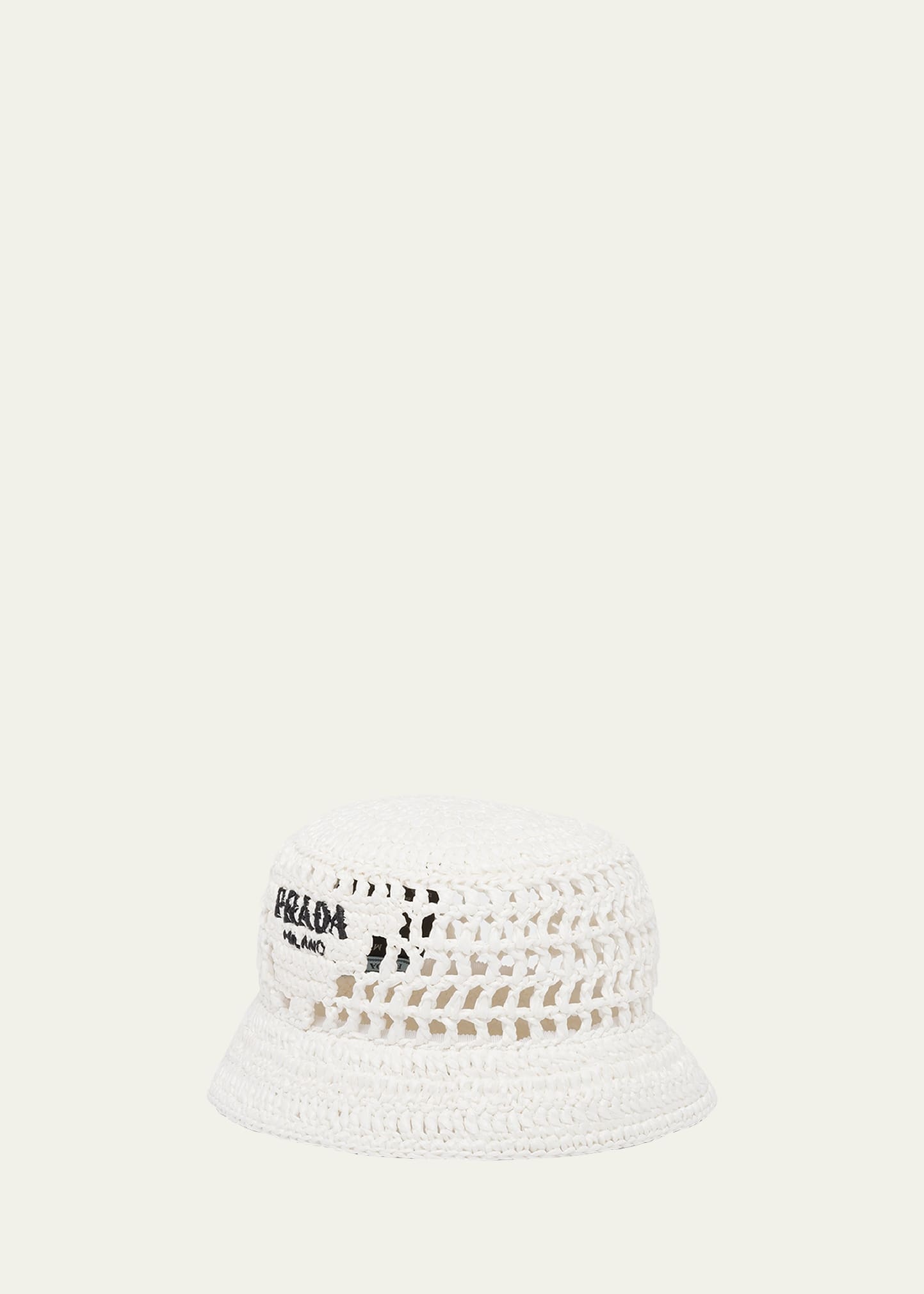 Logo Cutout Raffia Bucket Bag - 1
