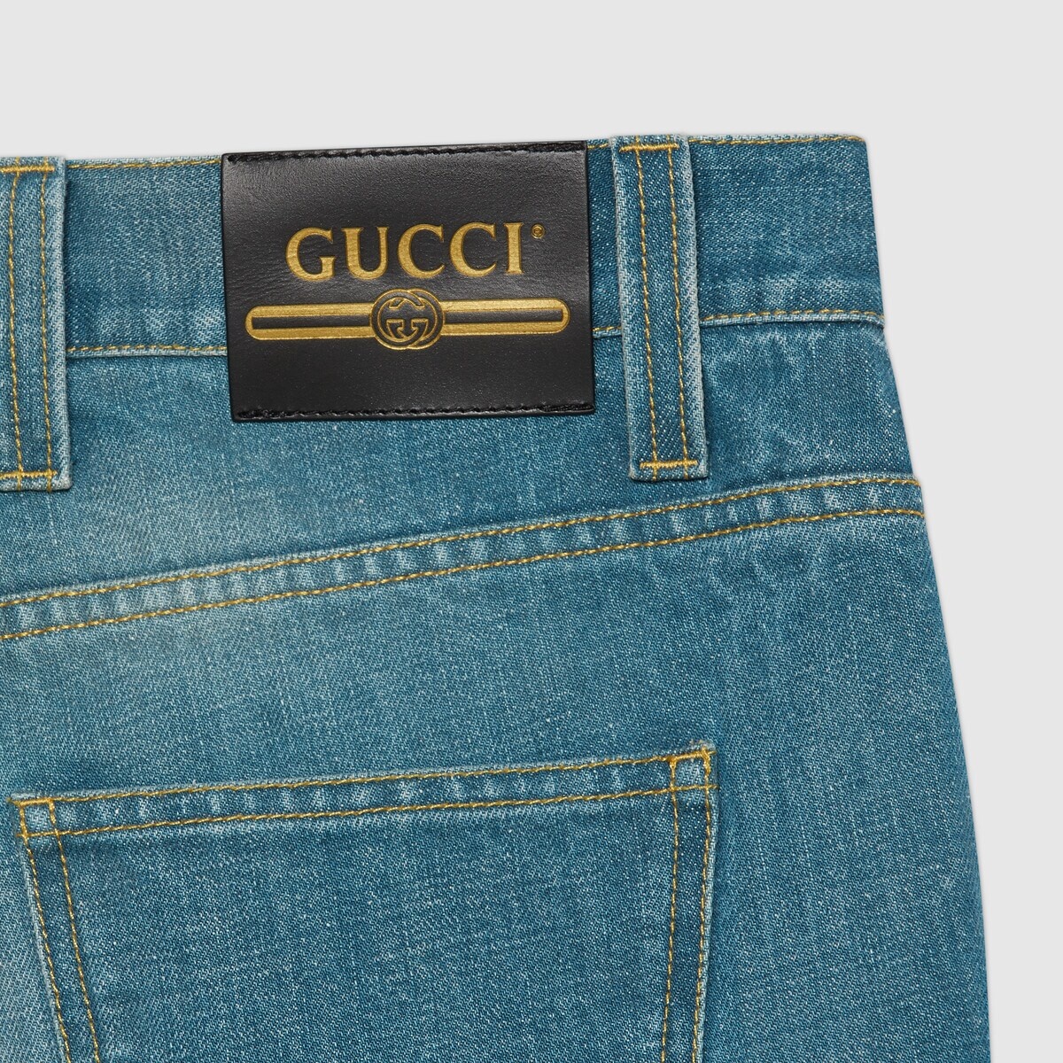 Marble stone-bleached denim flare pant - 2