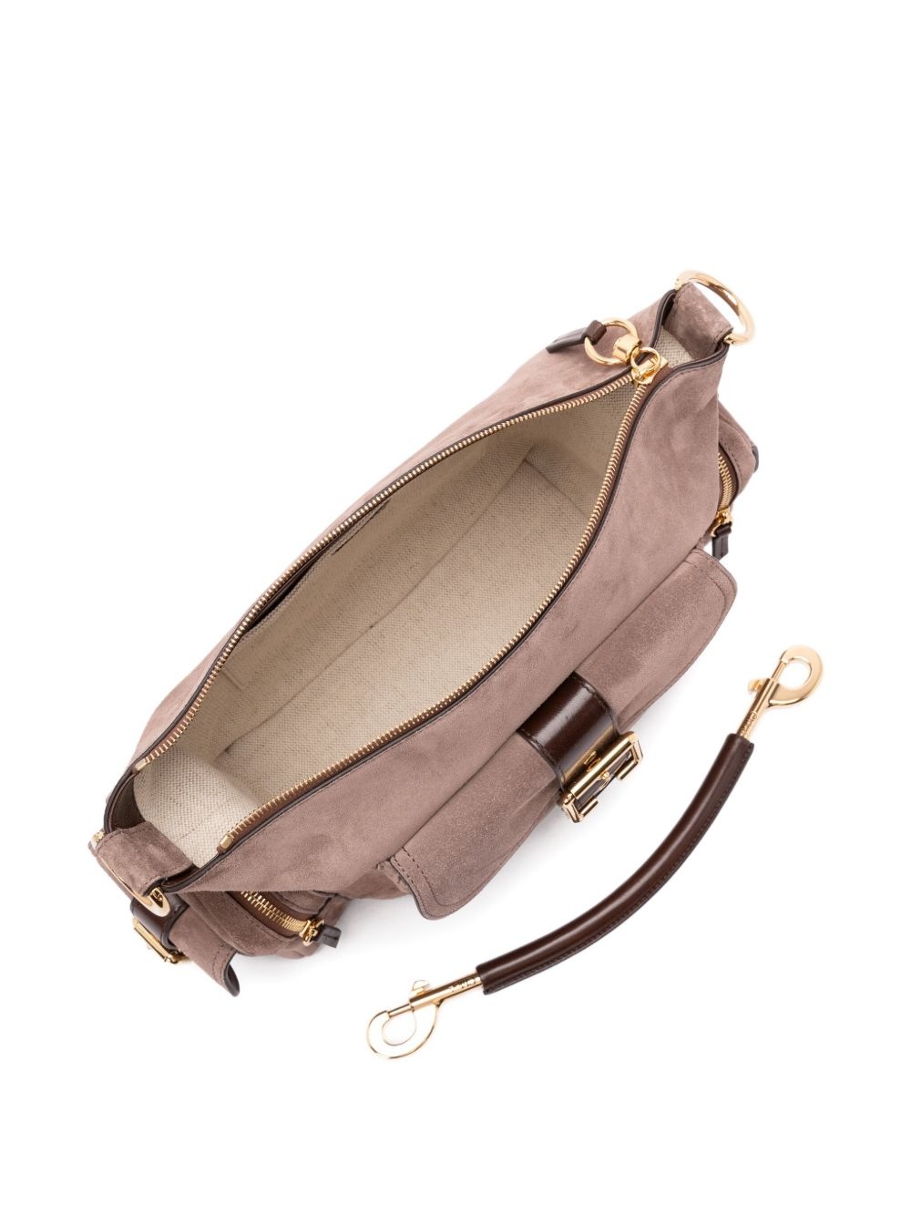 medium Camera suede shoulder bag - 3