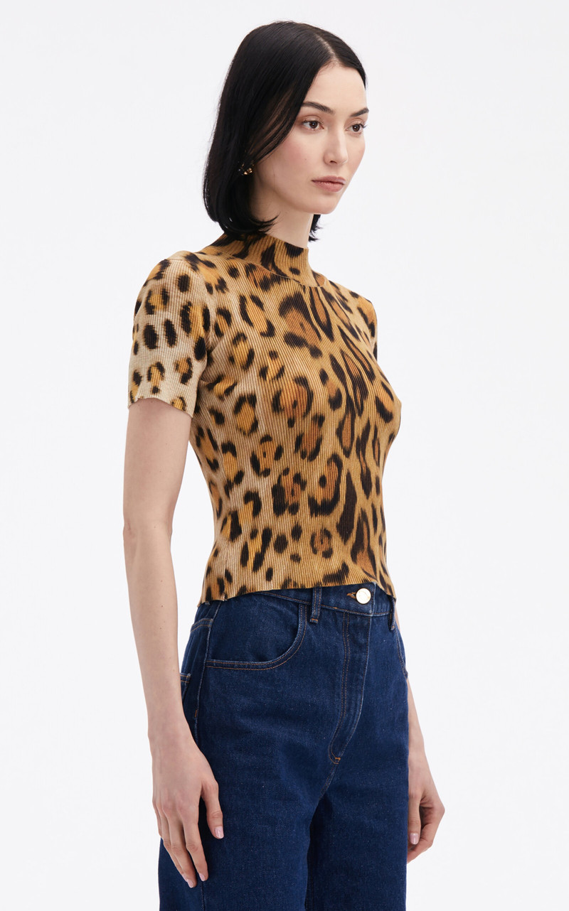 Jaguar Knit Silk-Blend Pullover animal 6
