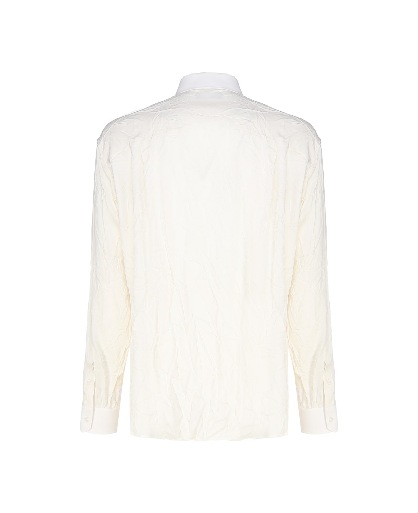 Oversized Shirt In Stretch Silk Charmeuse - 3