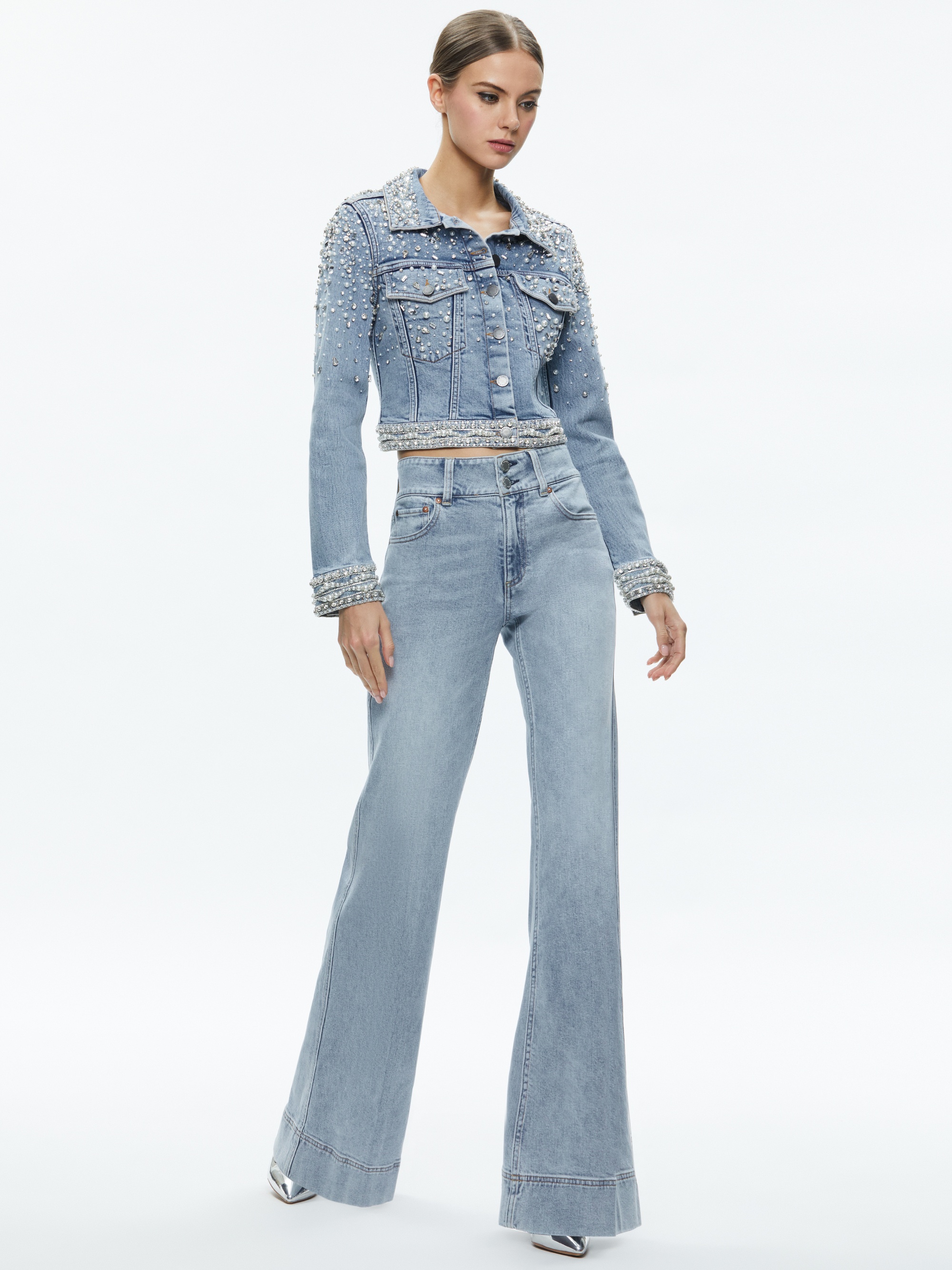 NELSON EMBELLISHED FITTED DENIM JACKET - 6