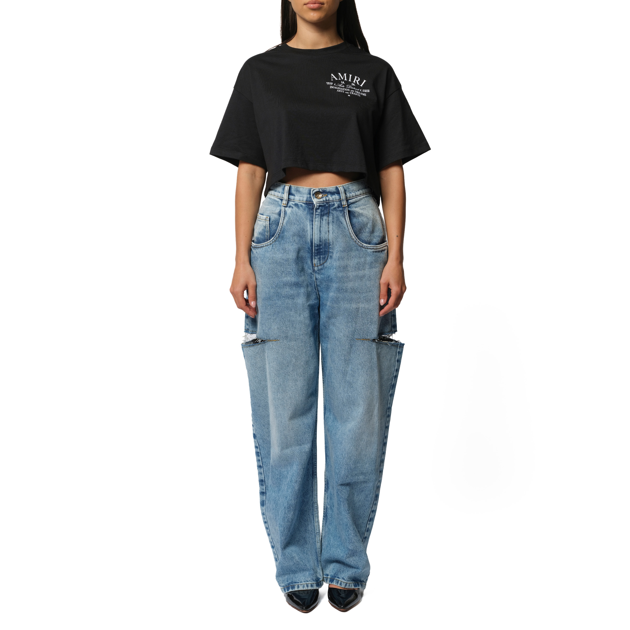 Arts District Cropped T-Shirt in Black - 4
