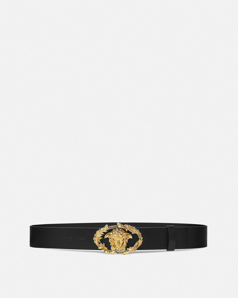 Buckle Crest Leather Belt 1.6" - 1