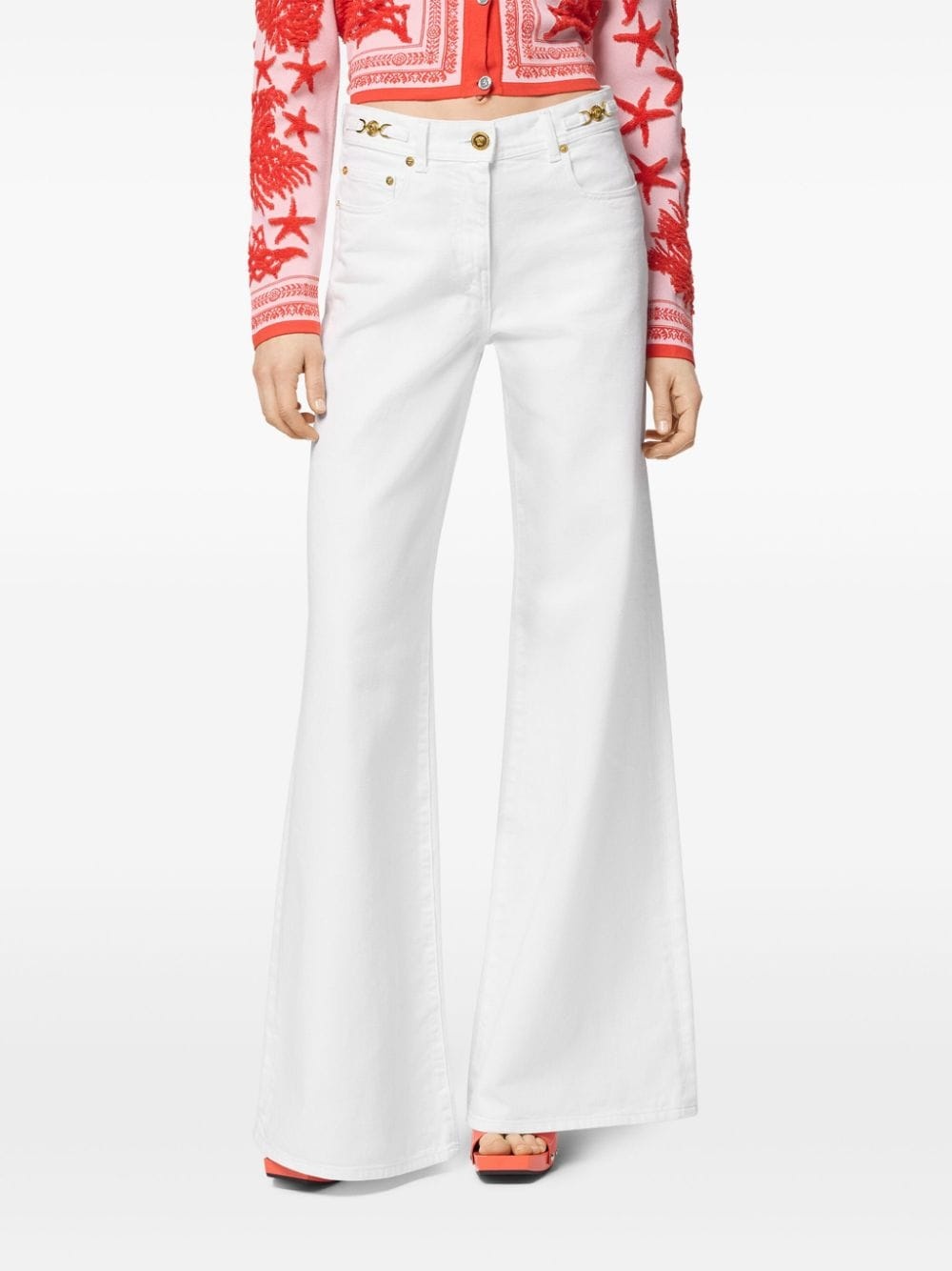 mid-rise flared jeans - 3