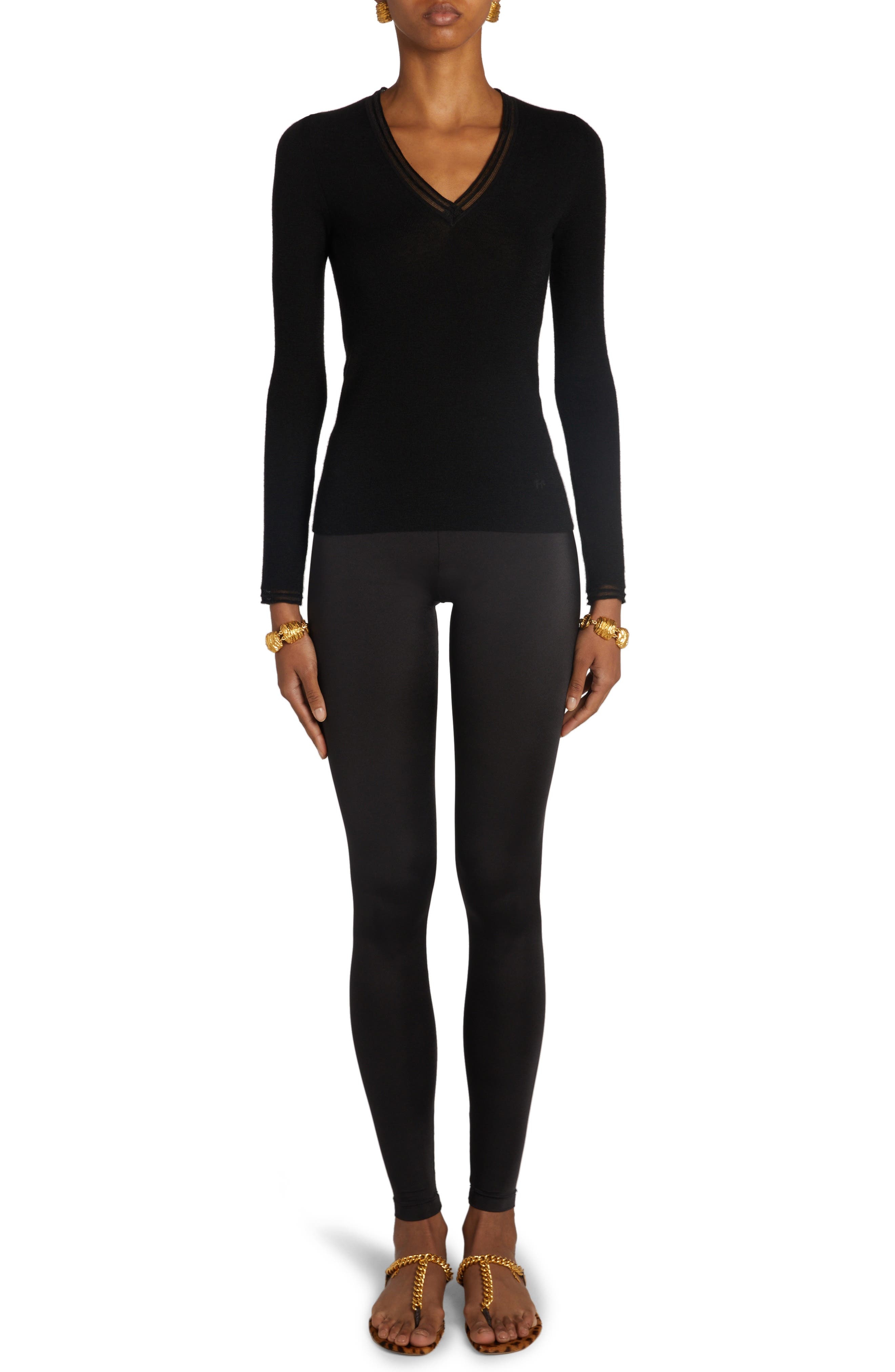 TOM FORD Signature Logo Leggings in Black at Nordstrom - 6