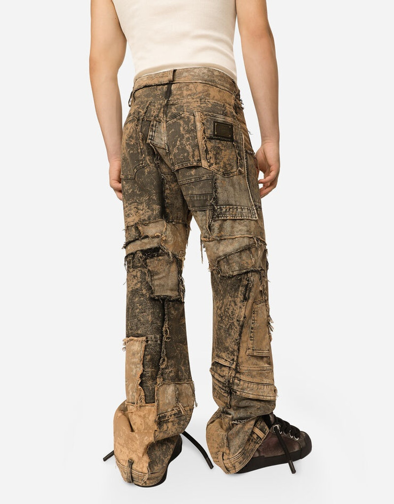 Straight-leg patchwork denim jeans 4