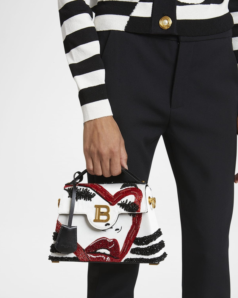 Balmain B-Buzz Dynasty Crossbody Bag in Make-Up Embellished Satin outlook