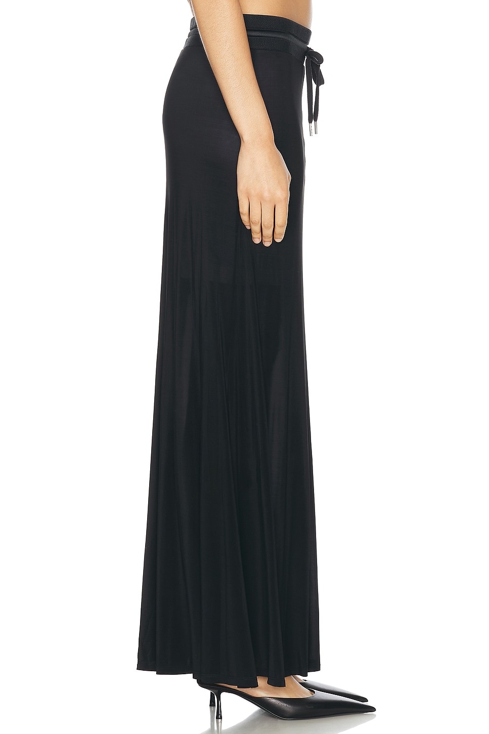 Drawstring Waist Maxi Skirt - 3