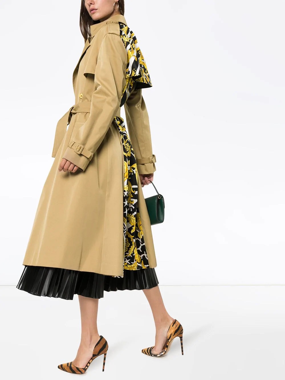 double-breasted belted trench coat - 2