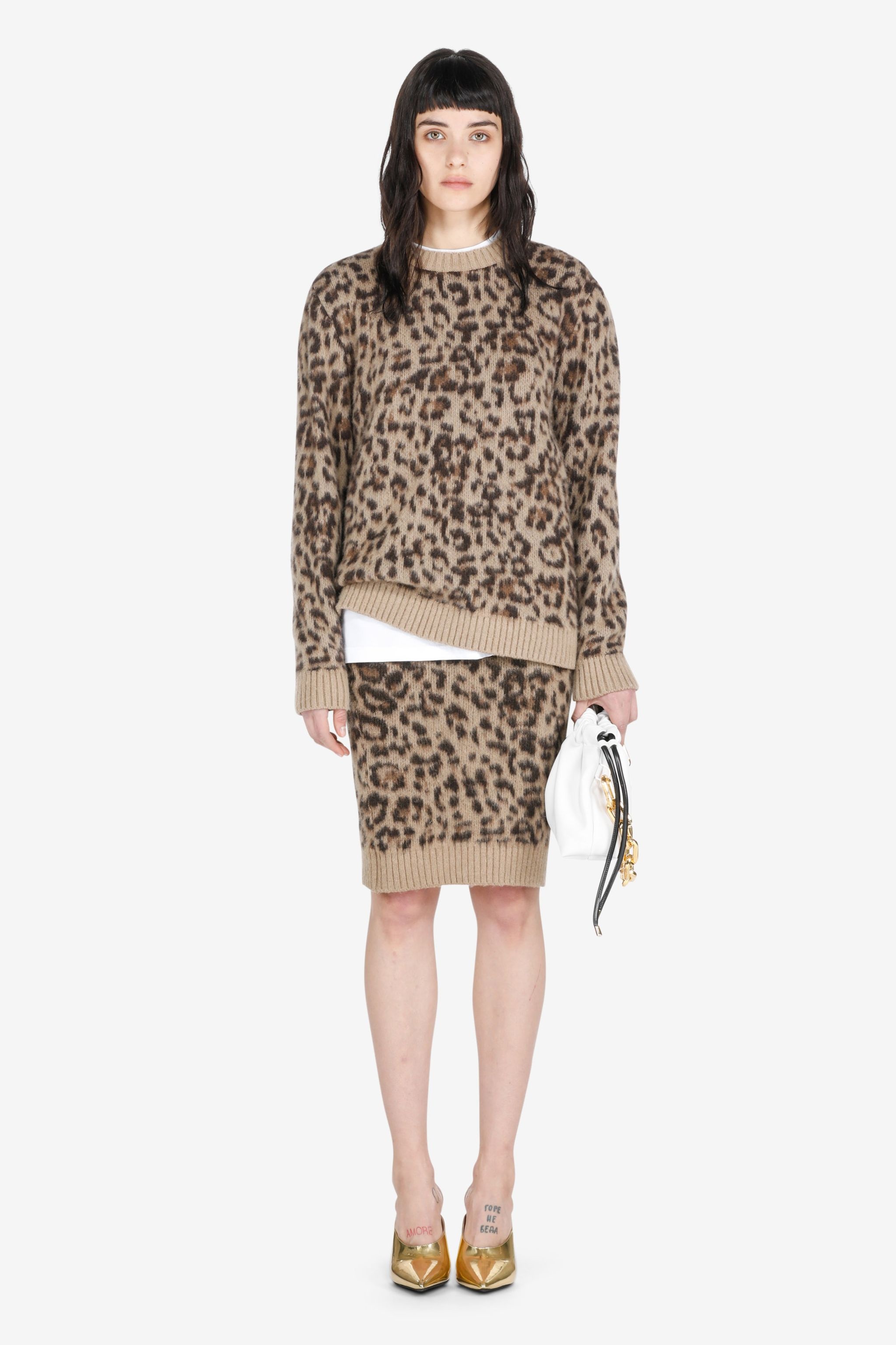 LEOPARD-JACQUARD KNITTED SKIRT - 4
