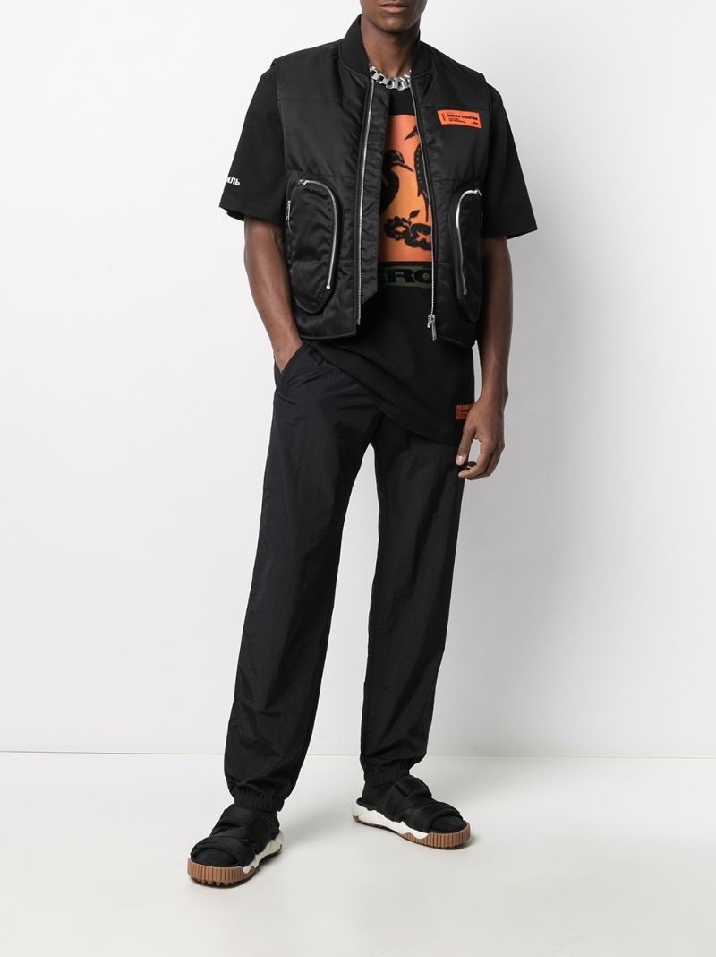 padded zip-pocket waistcoat - 3