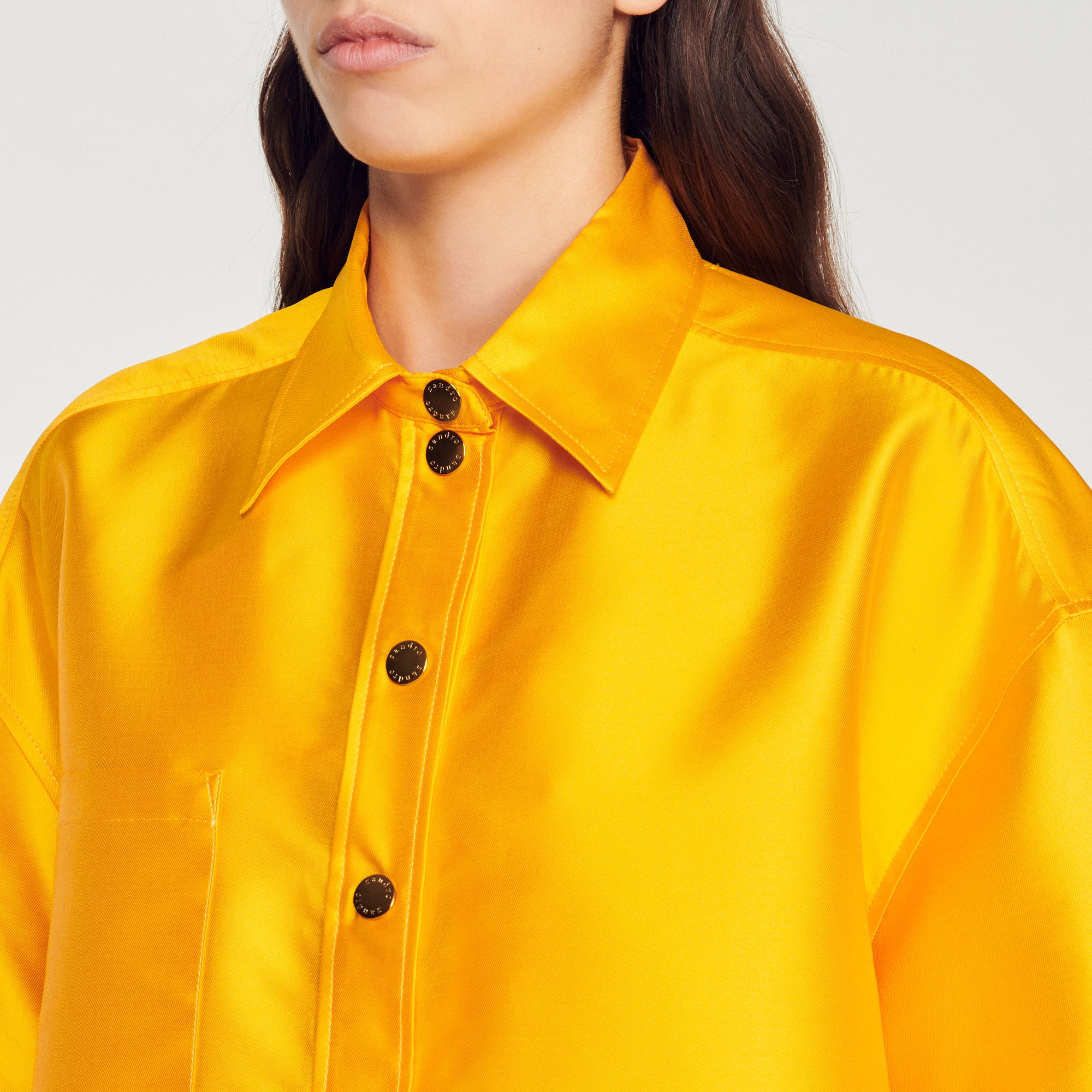 Oversized satin shirt - 4