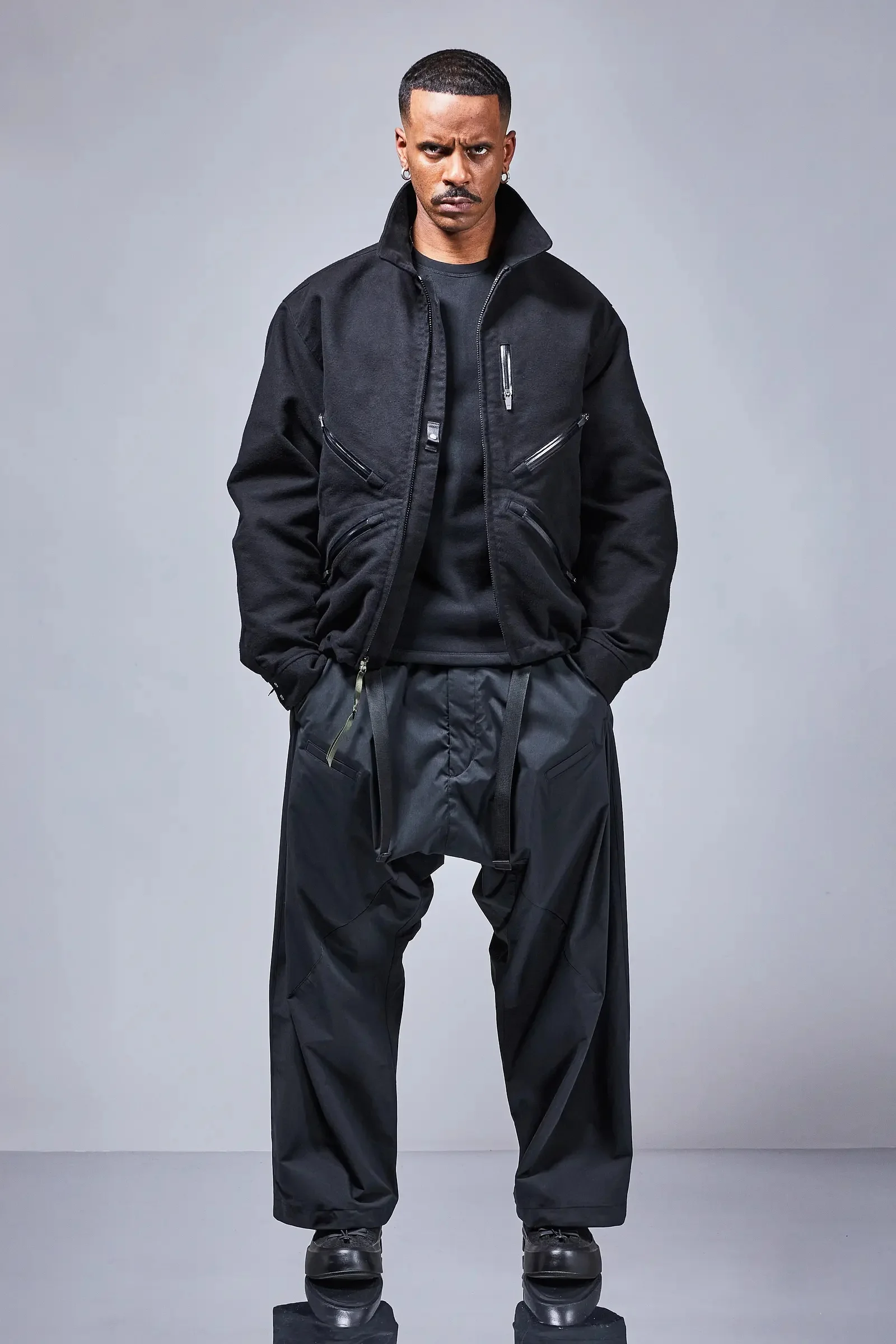 J121-KI Cotton Moleskin Jacket Black - 1