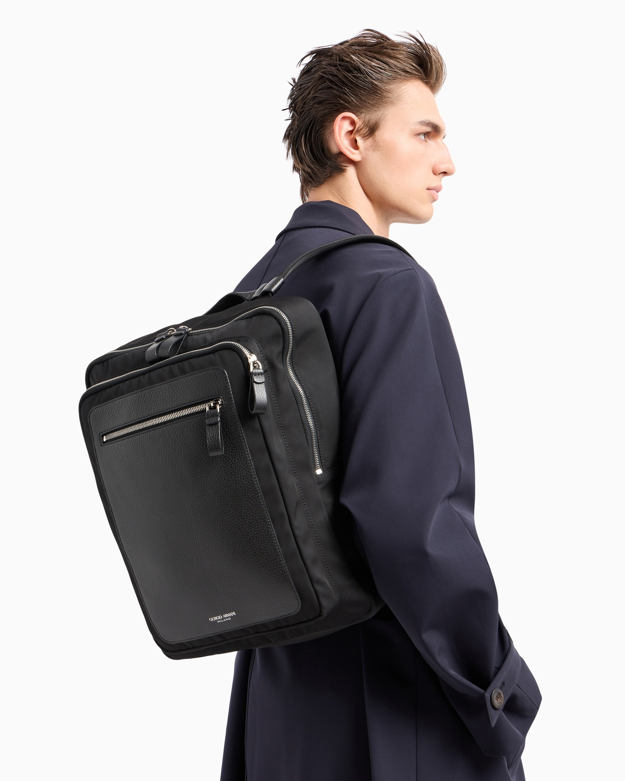 ASV nylon and pebbled-leather backpack - 7