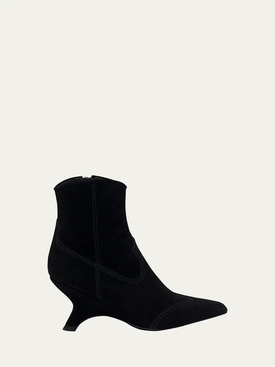 Shadow Suede Western Booties - 1
