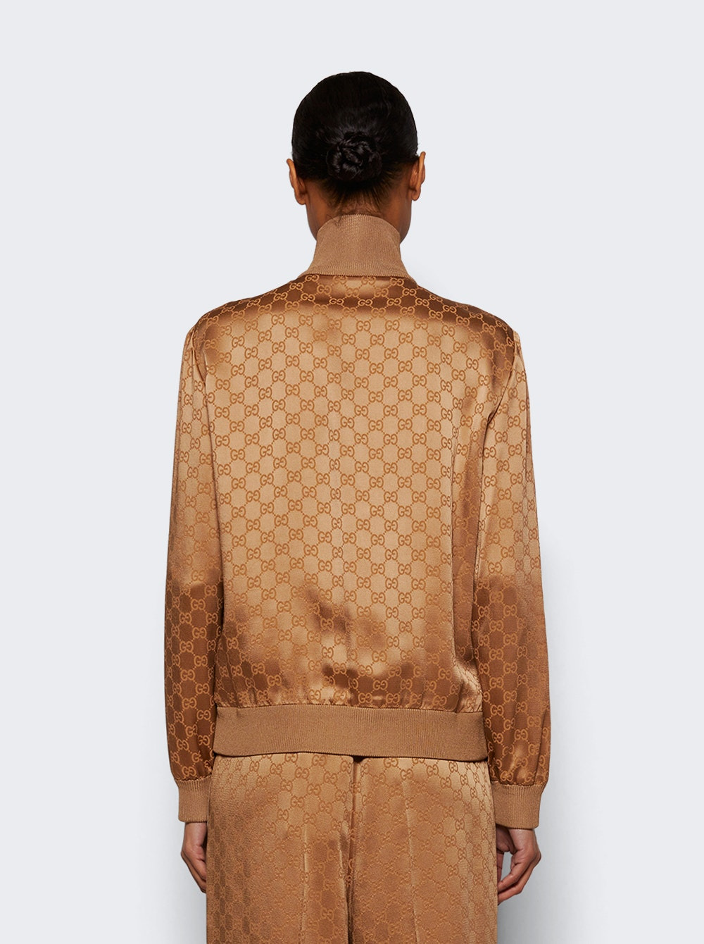 Gg Jacquard Zip Jacket Vintage Camel - 5
