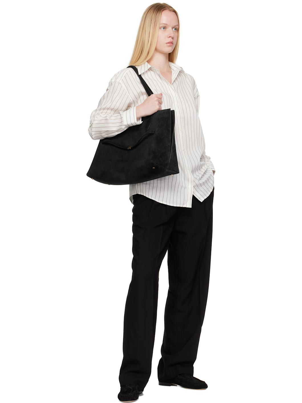 Black Suede Lounge Tote - 4