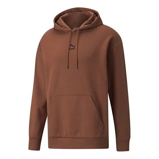 PUMA Classics Oversized Casual Sports Drawstring hooded Long Sleeves Coffee 533114-17 - 1