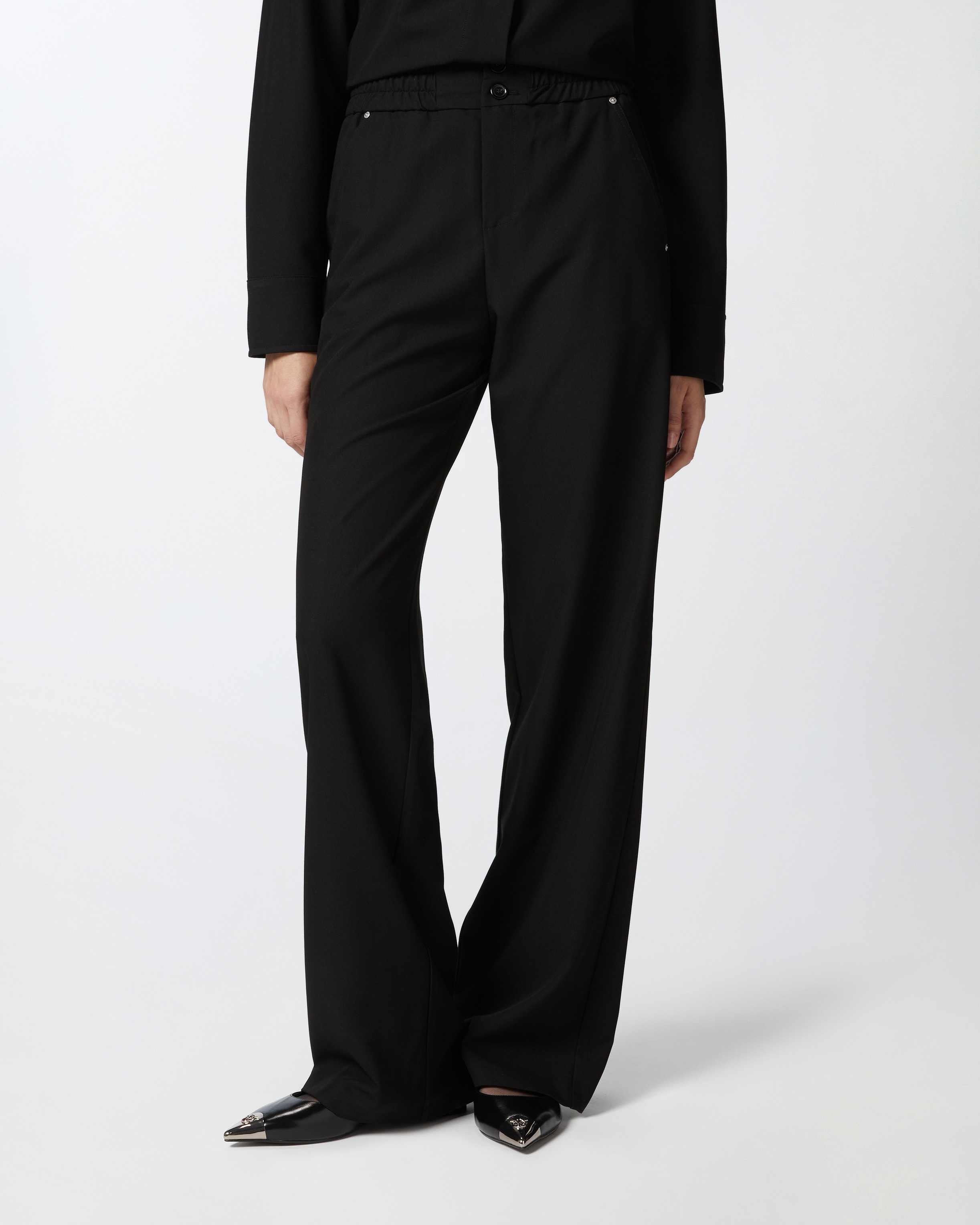 CREPE TROUSERS WITH GATHERING AT THE WAIST - 3