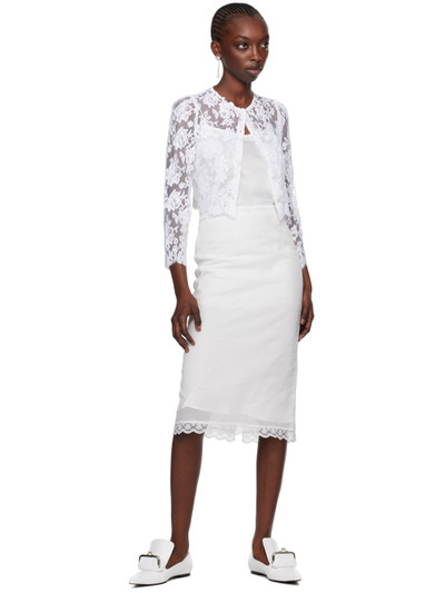 SHUSHU/TONG White Sheer Midi Skirt outlook
