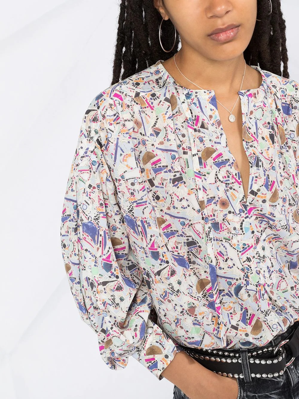 abstract-print blouse - 5