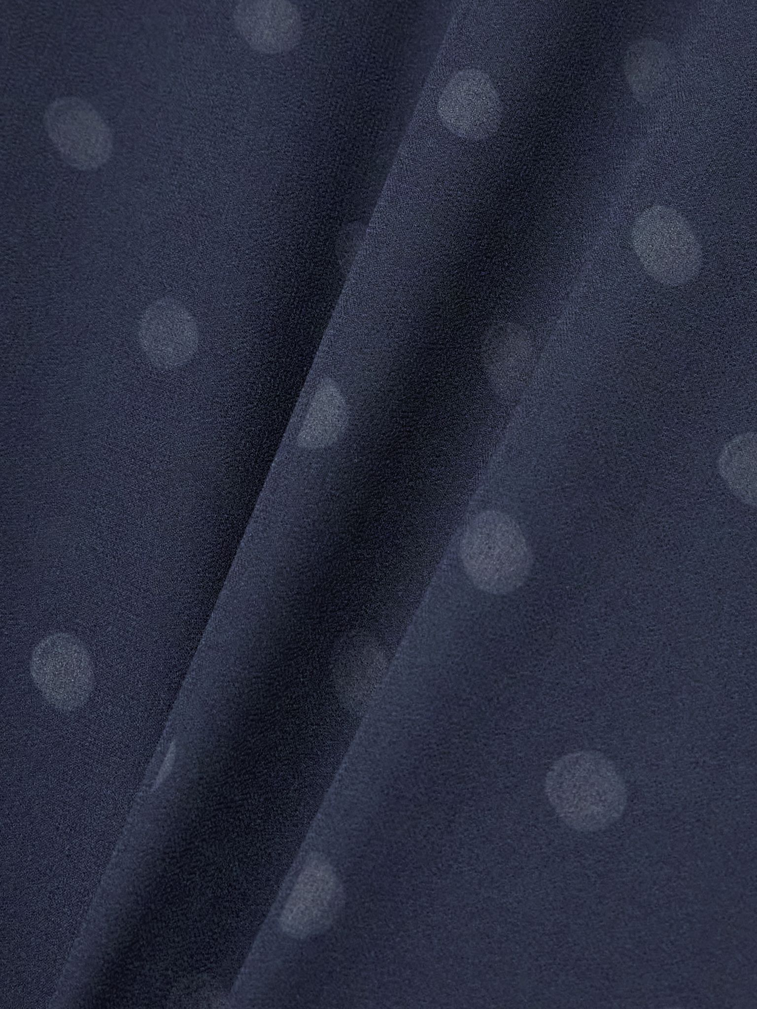 Polka-dot crepe polo shirt Blue - 4