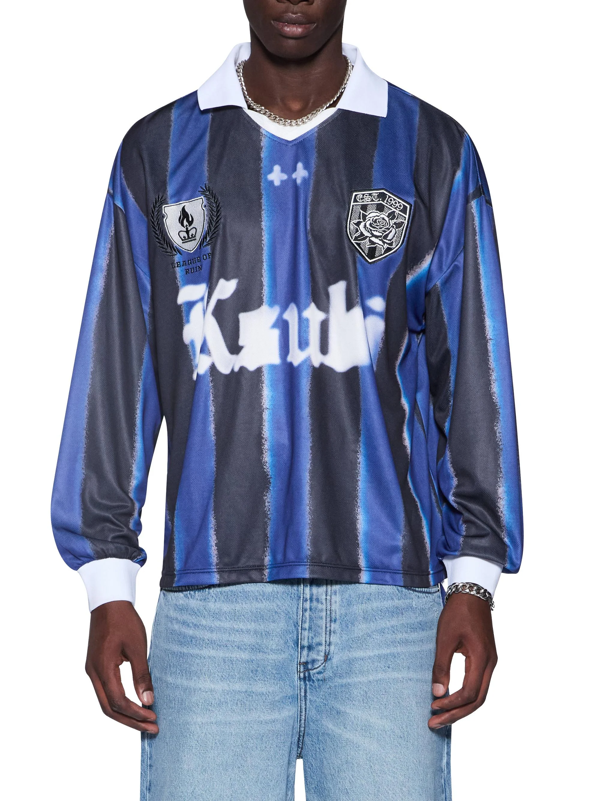 Men's Future Memory Offside Striped Mesh Long-Sleeve T-Shirt - Assorted - 1