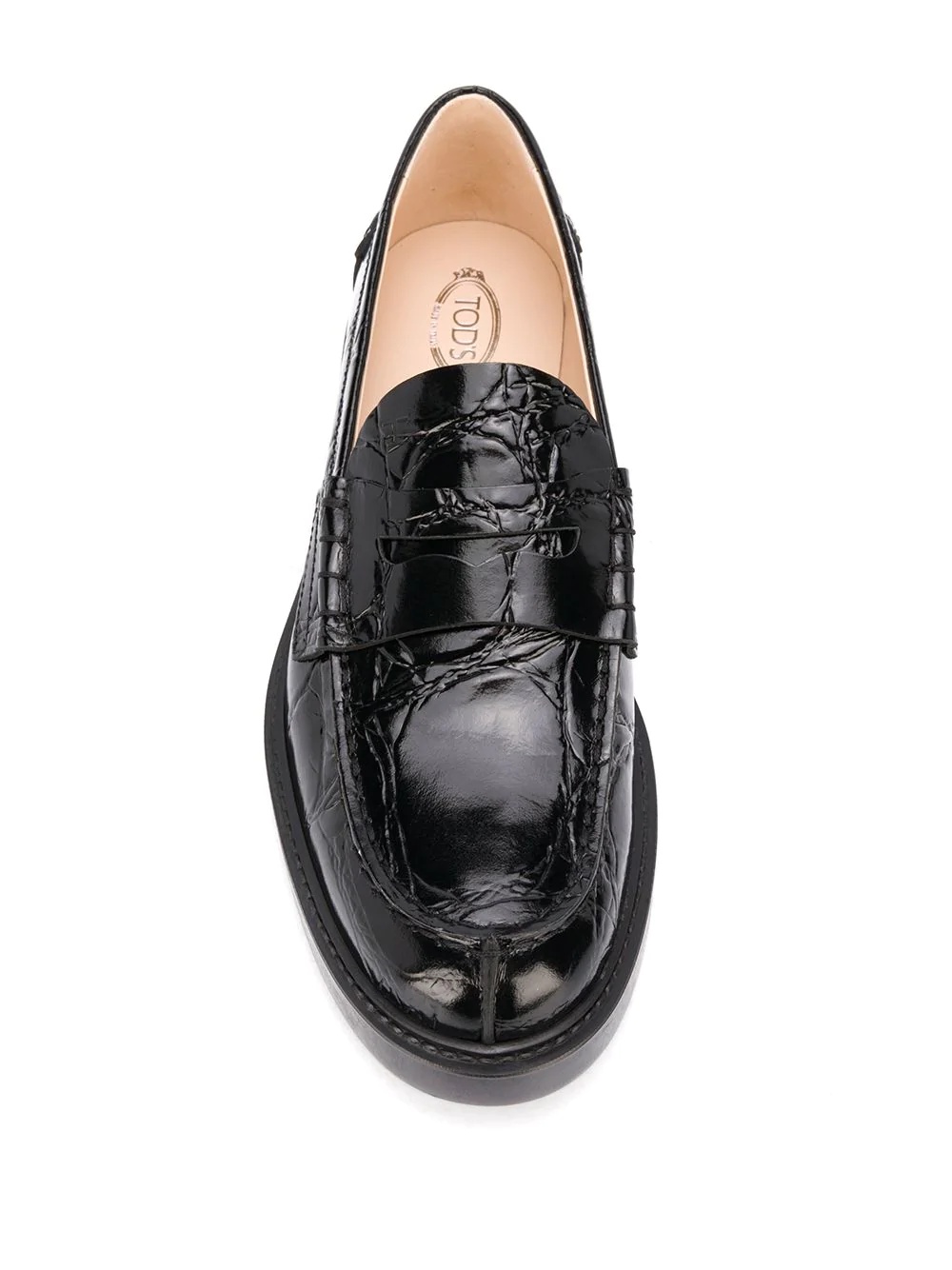 creased-effect low-heel loafers - 4