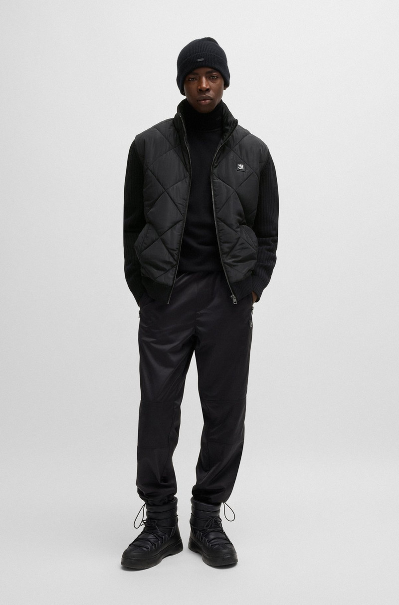 HUGO MIXED-MATERIAL JACKET WITH QUILTED FRONT PANEL outlook