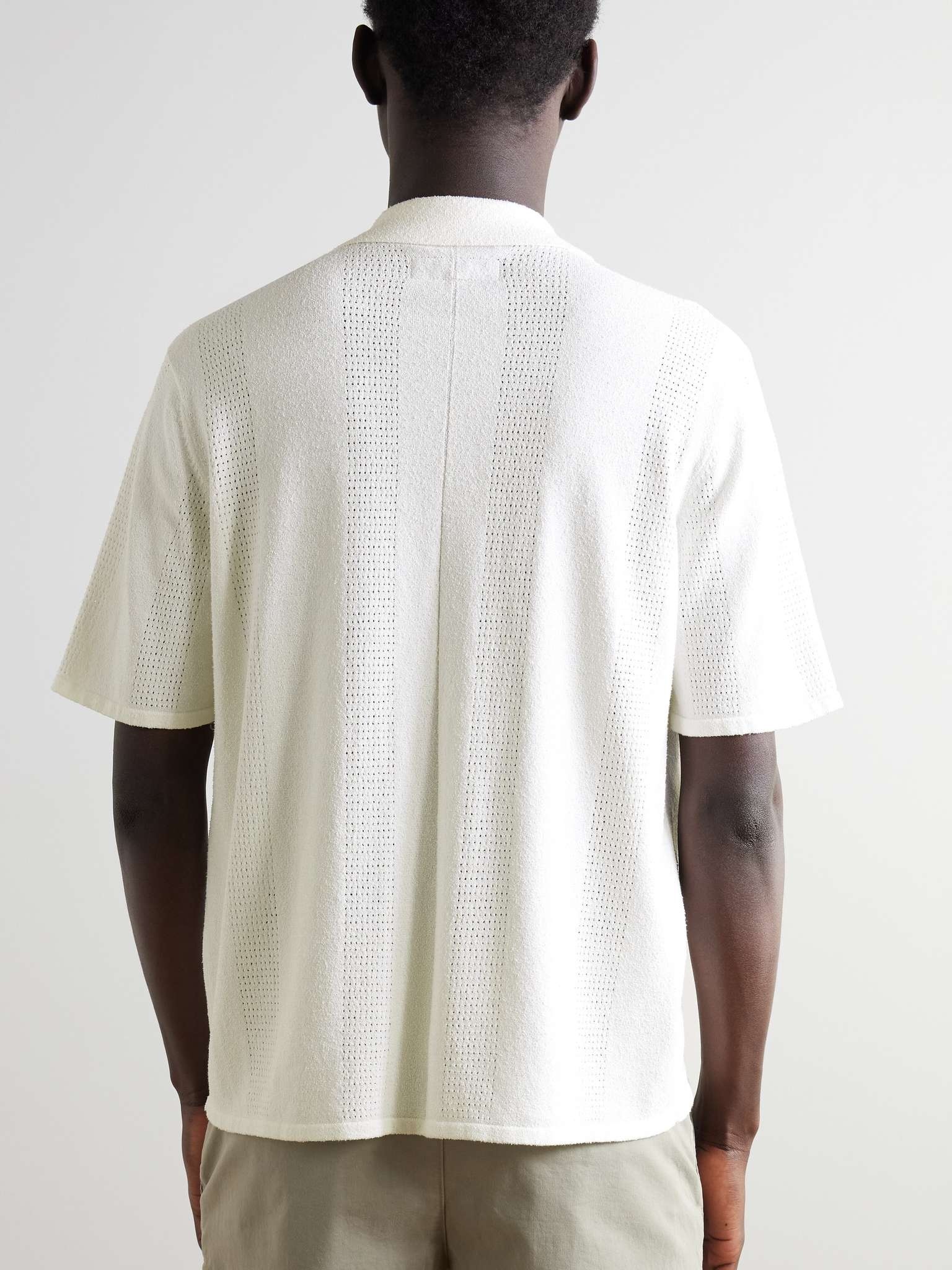 Avery Camp-Collar Honeycomb-Knit Cotton-Blend Terry Shirt - 3