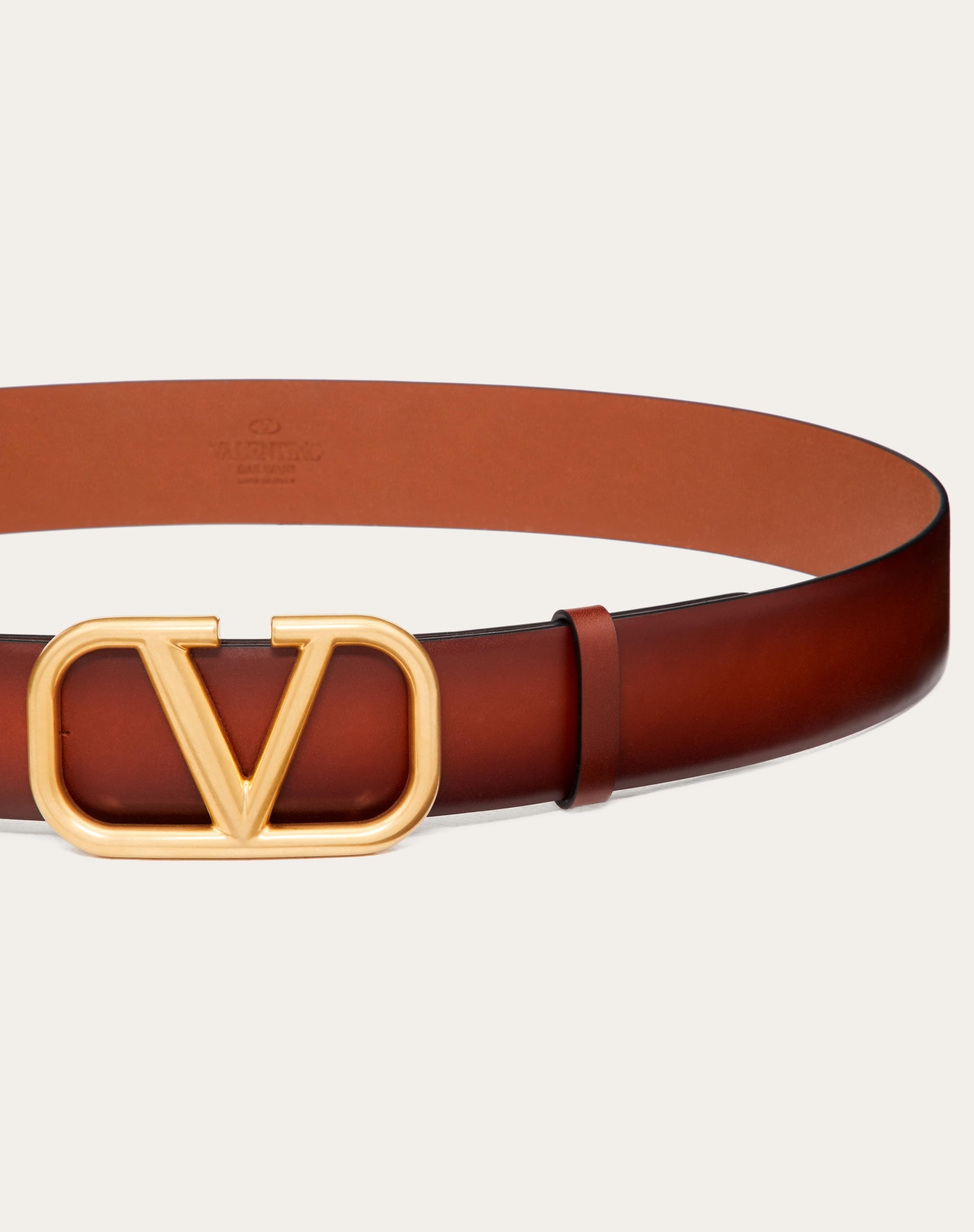 VLOGO SIGNATURE BUFFERED LEATHER BELT - 4