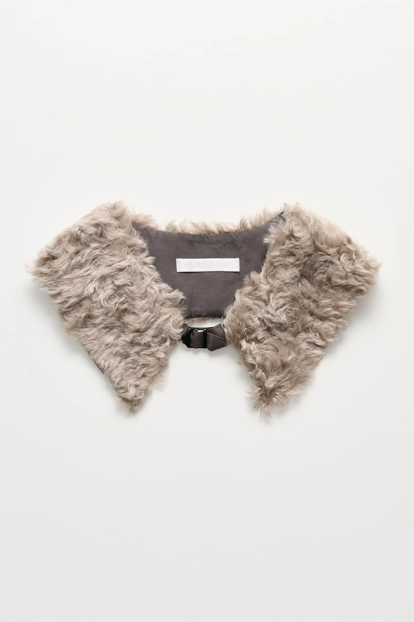Jagged Collar Fuzzy Fur Grey - 1