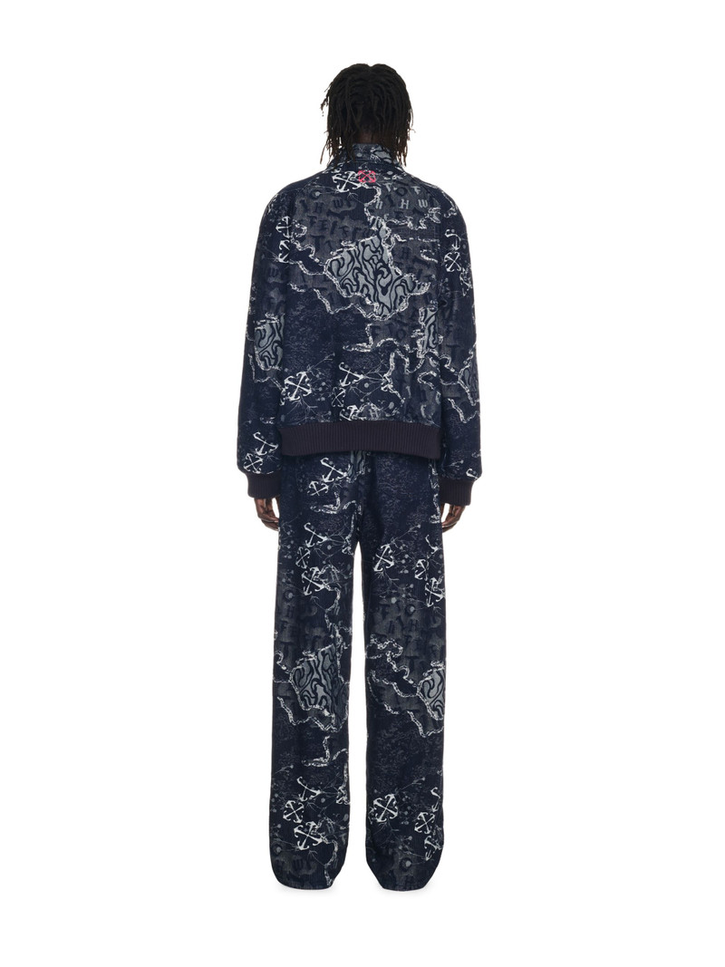 Blue Camo Jacquard Straight Jeans 4