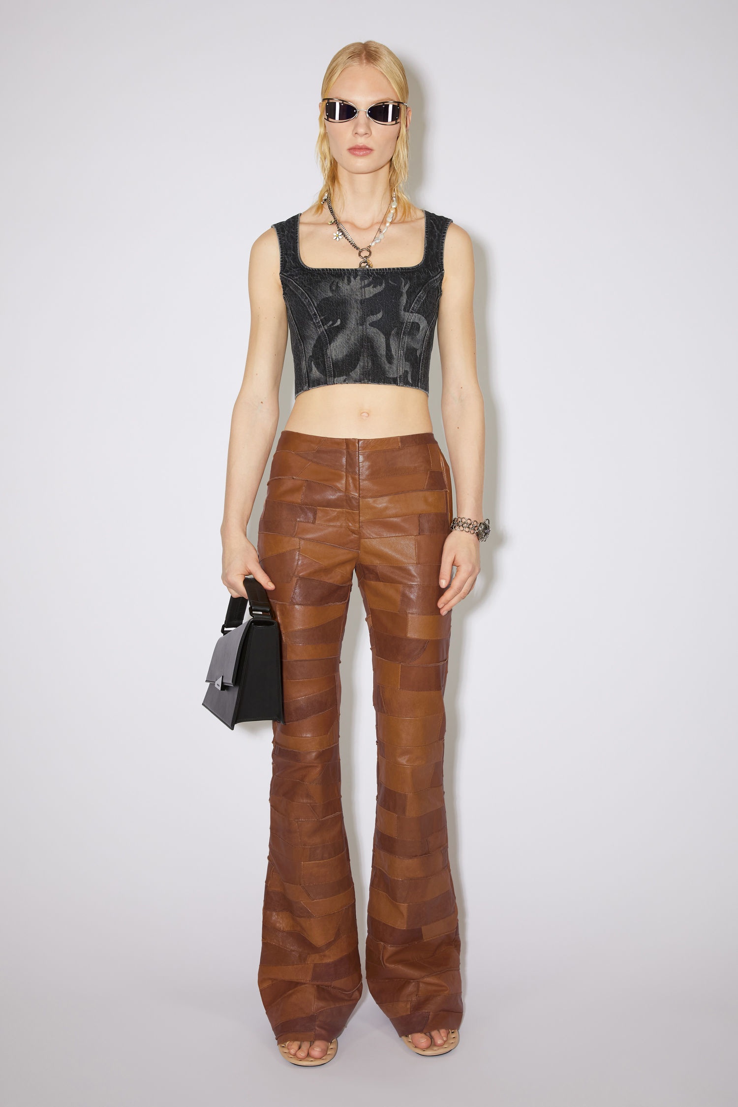 Patchwork trousers - Brown/light brown - 2