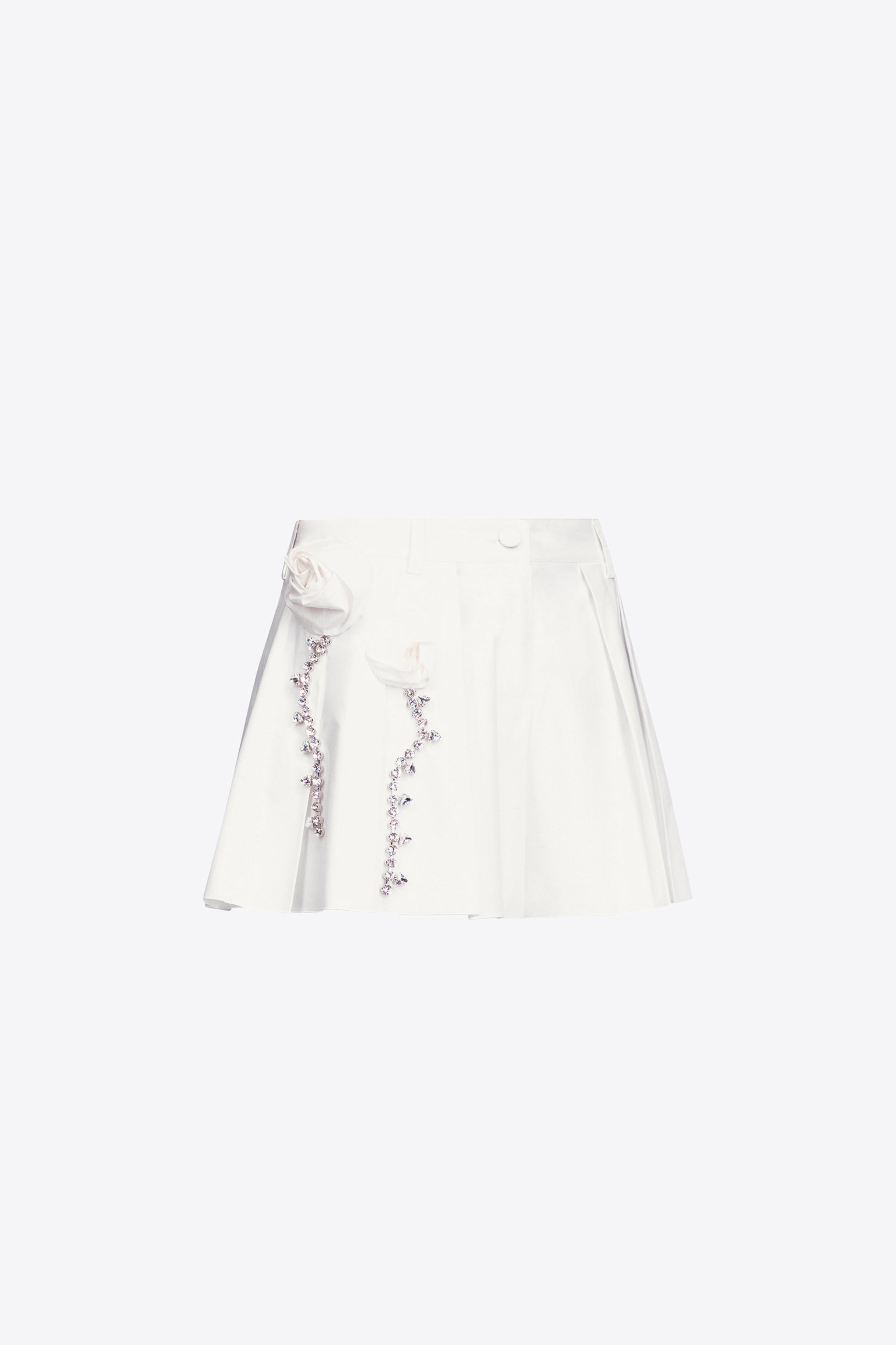 CRYSTAL ROSETTE POPLIN SKORT - 2