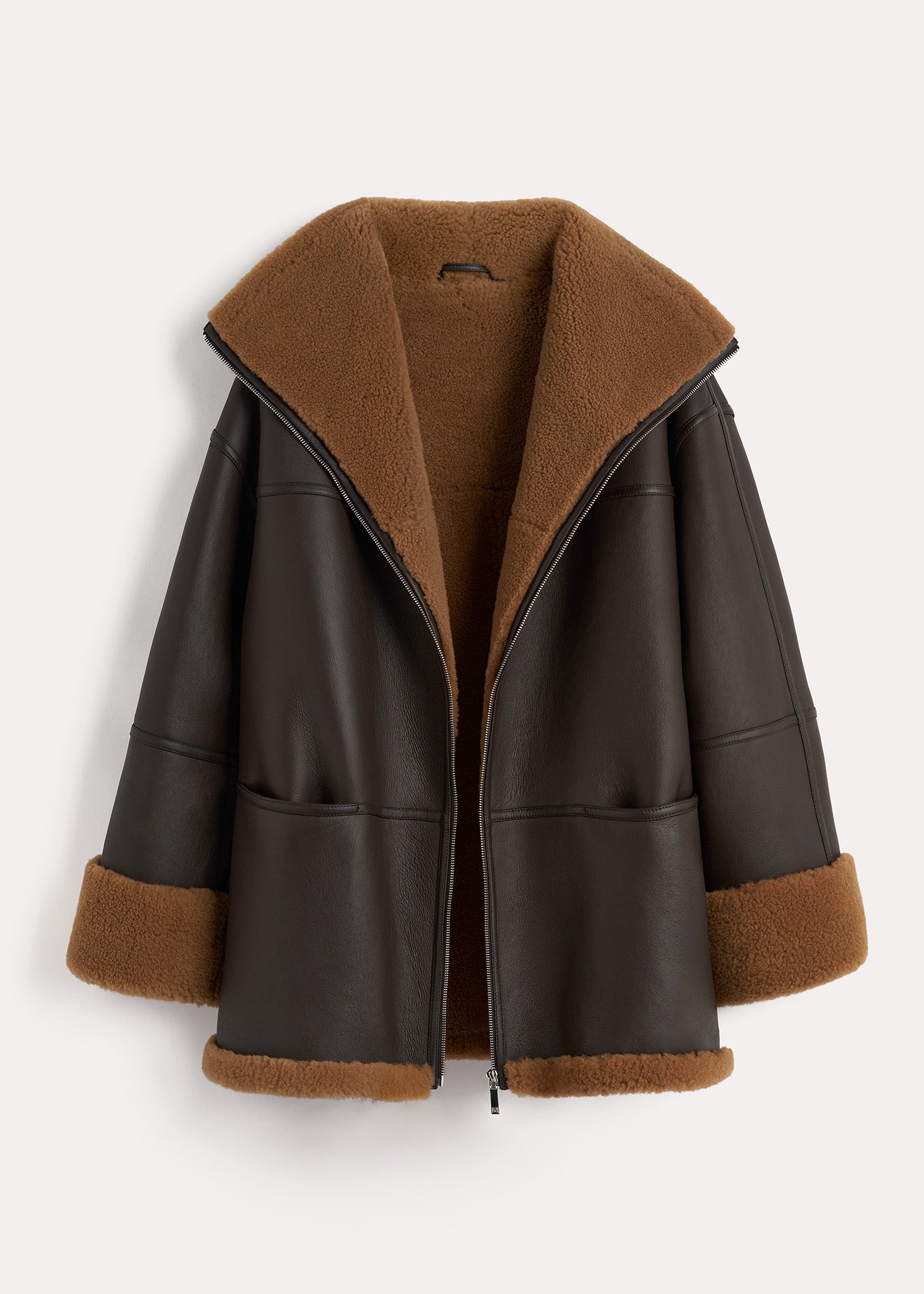 Signature shearling jacket chocolate - 6