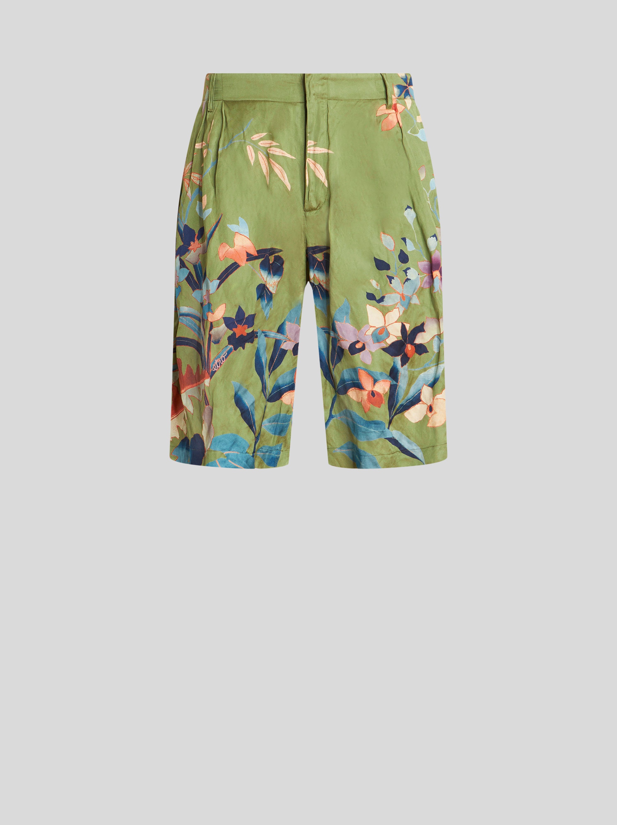 BERMUDAS WITH LEAFY FLORAL PRINT - 1